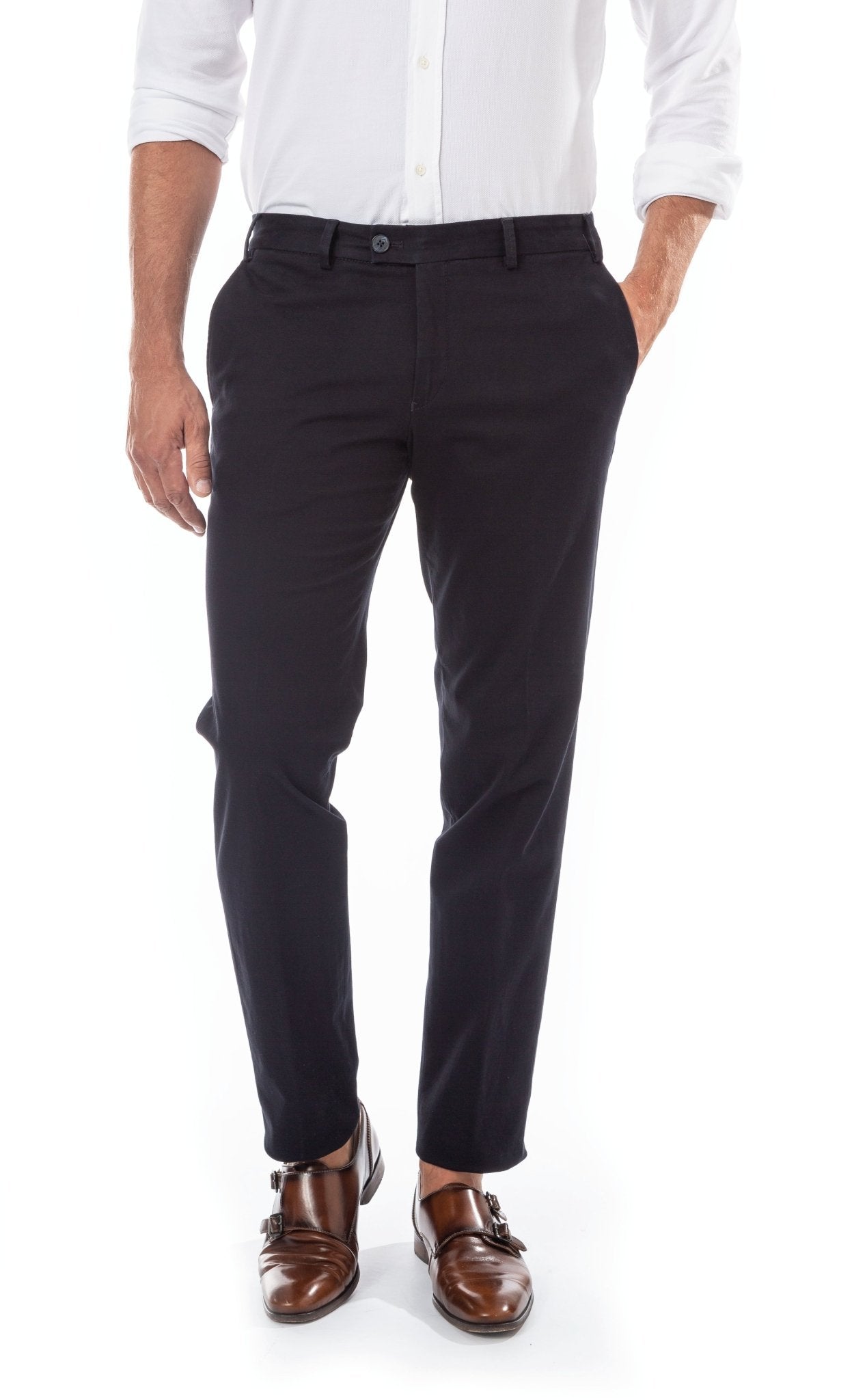 HENRY SARTORIAL X HILTL Chino with Slant Pocket NAVY - Henry BucksChinos38AW230098 - NAVY - 48