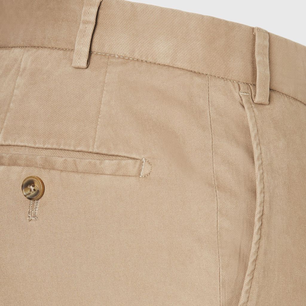 HENRY SARTORIAL X HILTL Cotton Stretch Chino BEIGE - Henry Bucks