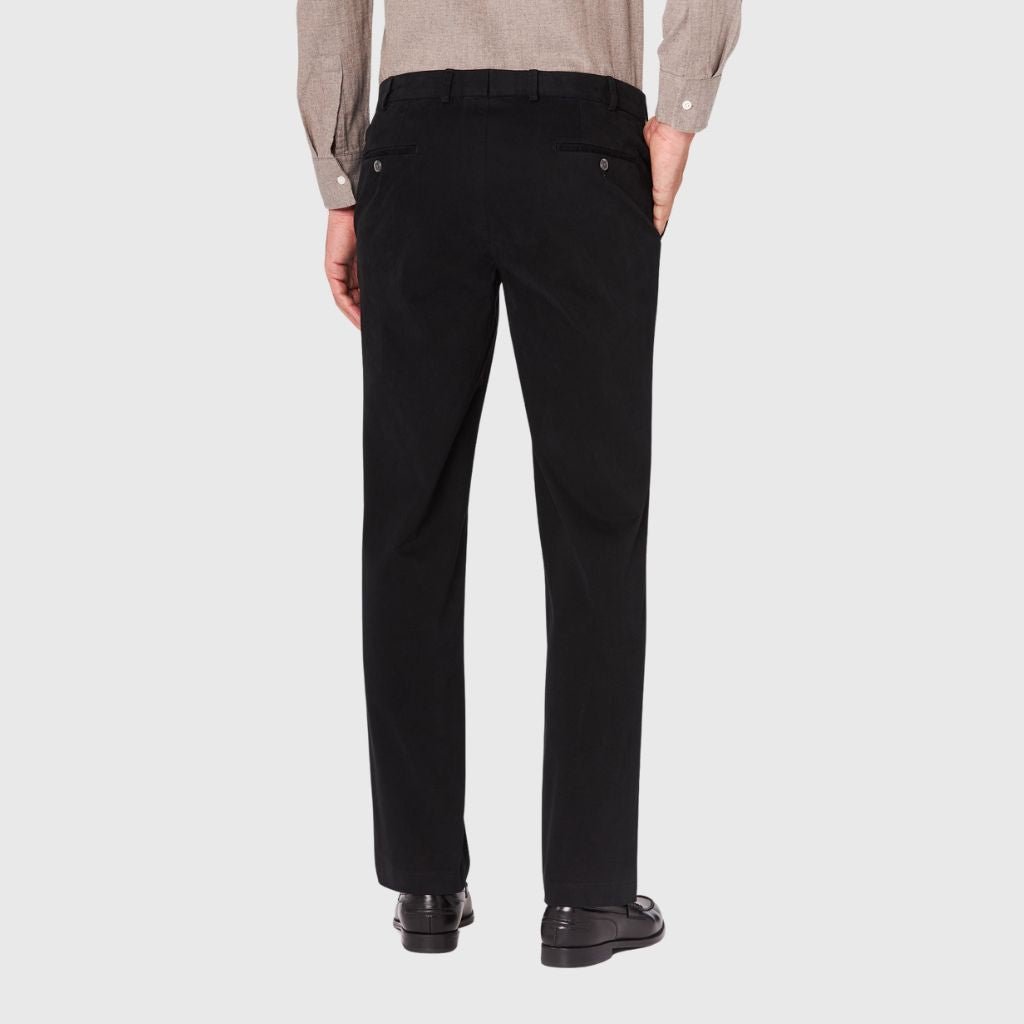 HENRY SARTORIAL X HILTL Cotton Stretch Chino BLACK - Henry Bucks