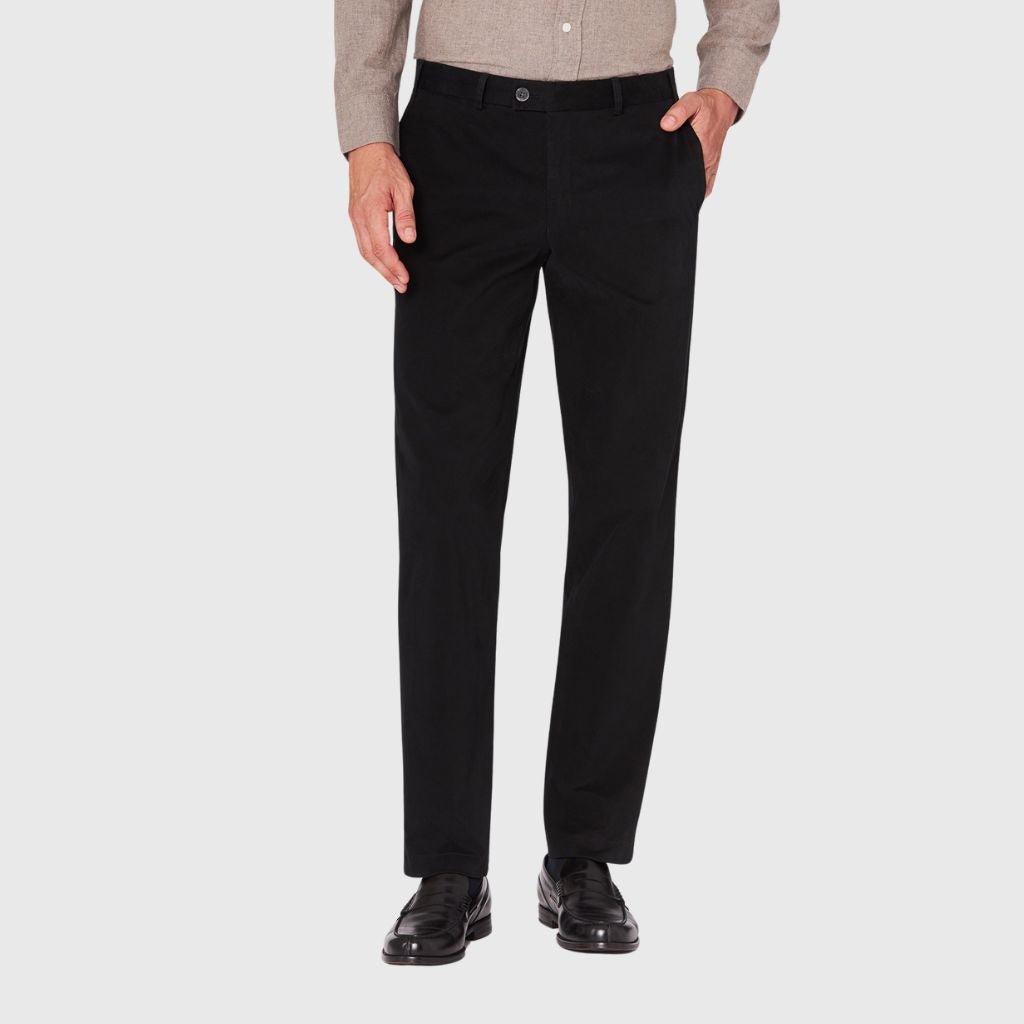 HENRY SARTORIAL X HILTL Cotton Stretch Chino BLACK - Henry Bucks