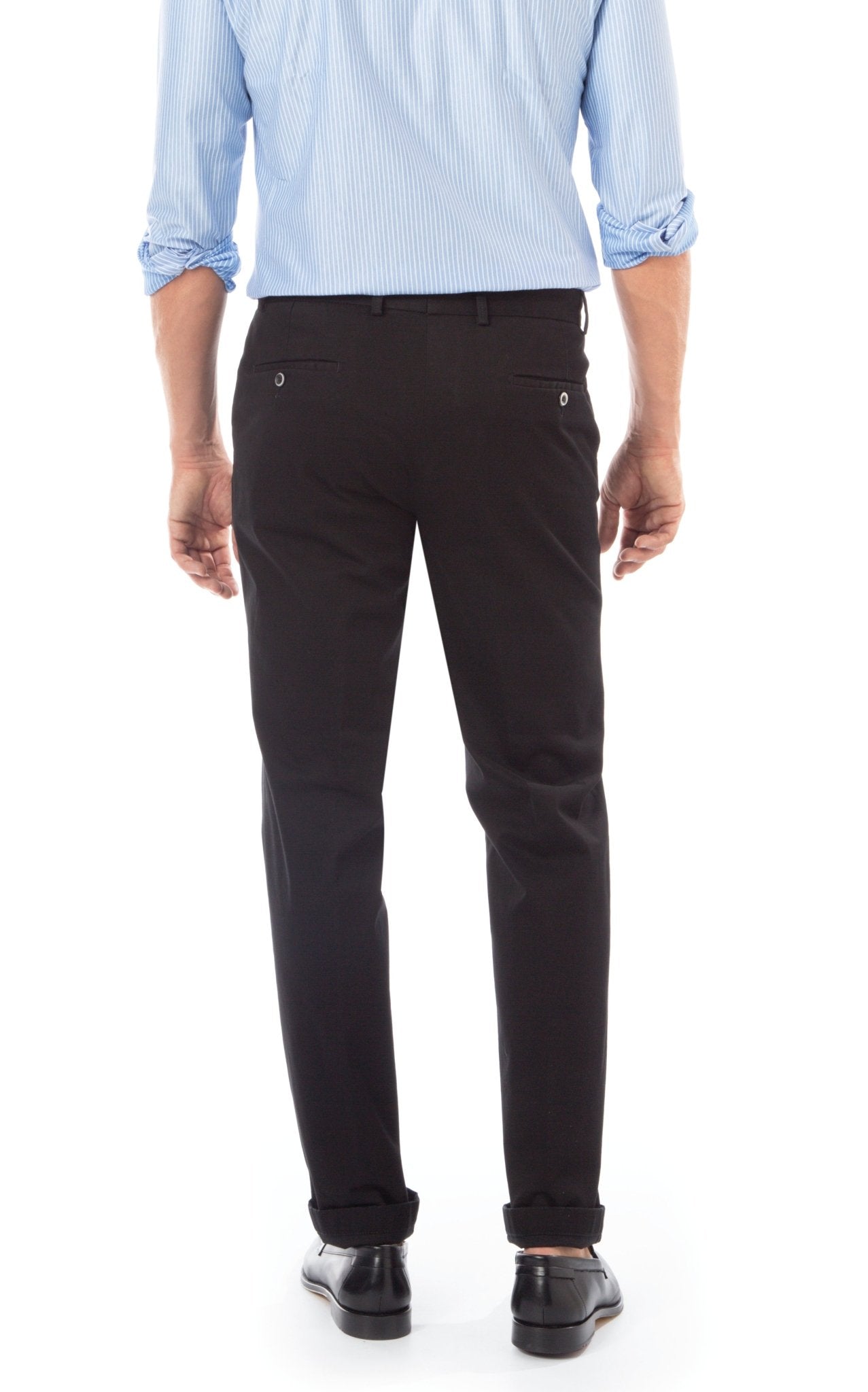 HENRY SARTORIAL X HILTL Modern 5 Pocket Chino BLACK - Henry BucksChinos38AW230097 - BLCK - 48