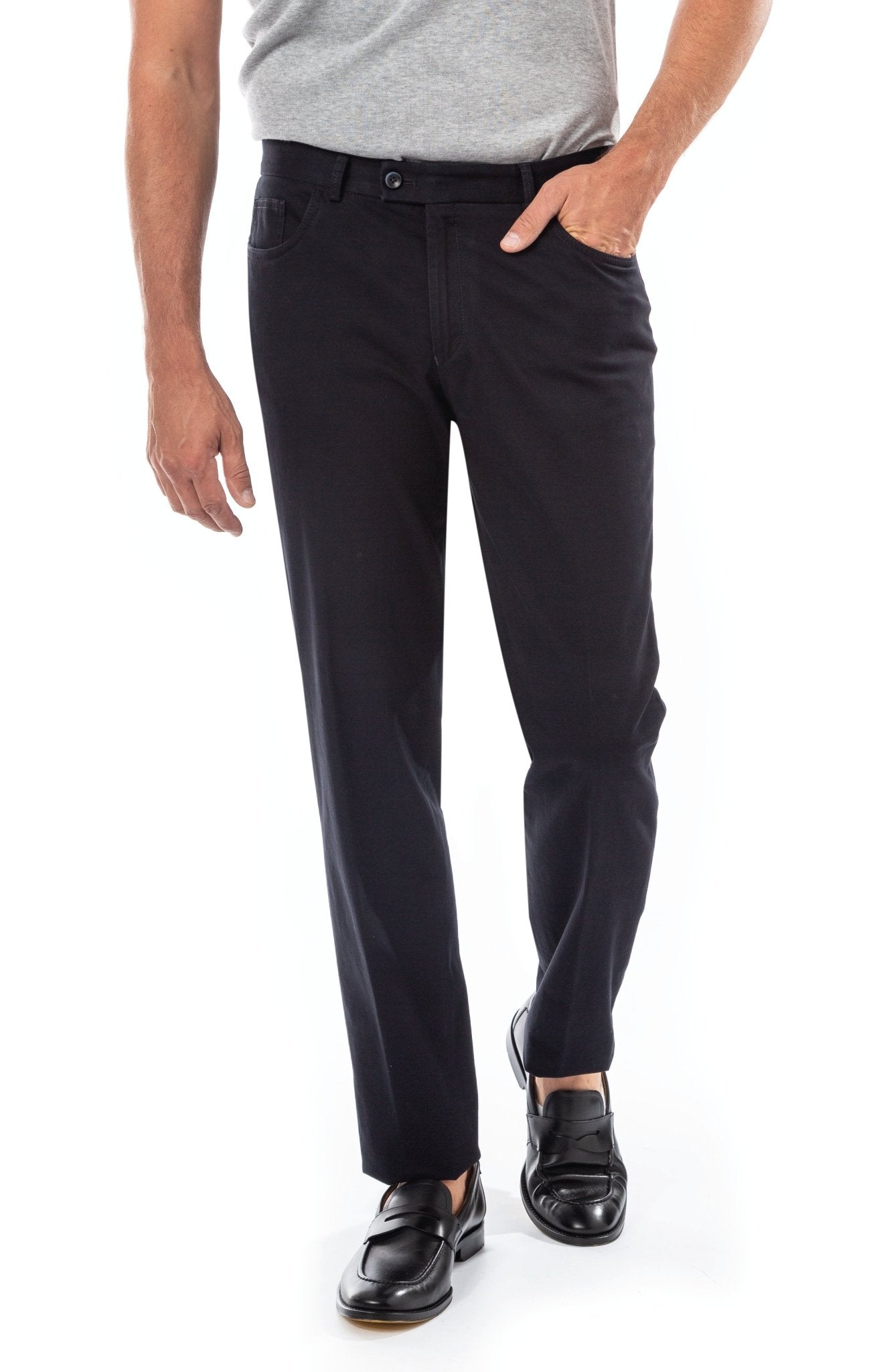 HENRY SARTORIAL X HILTL Modern 5 Pocket Chino NAVY - Henry BucksChinos38AW230097 - NAVY - 48