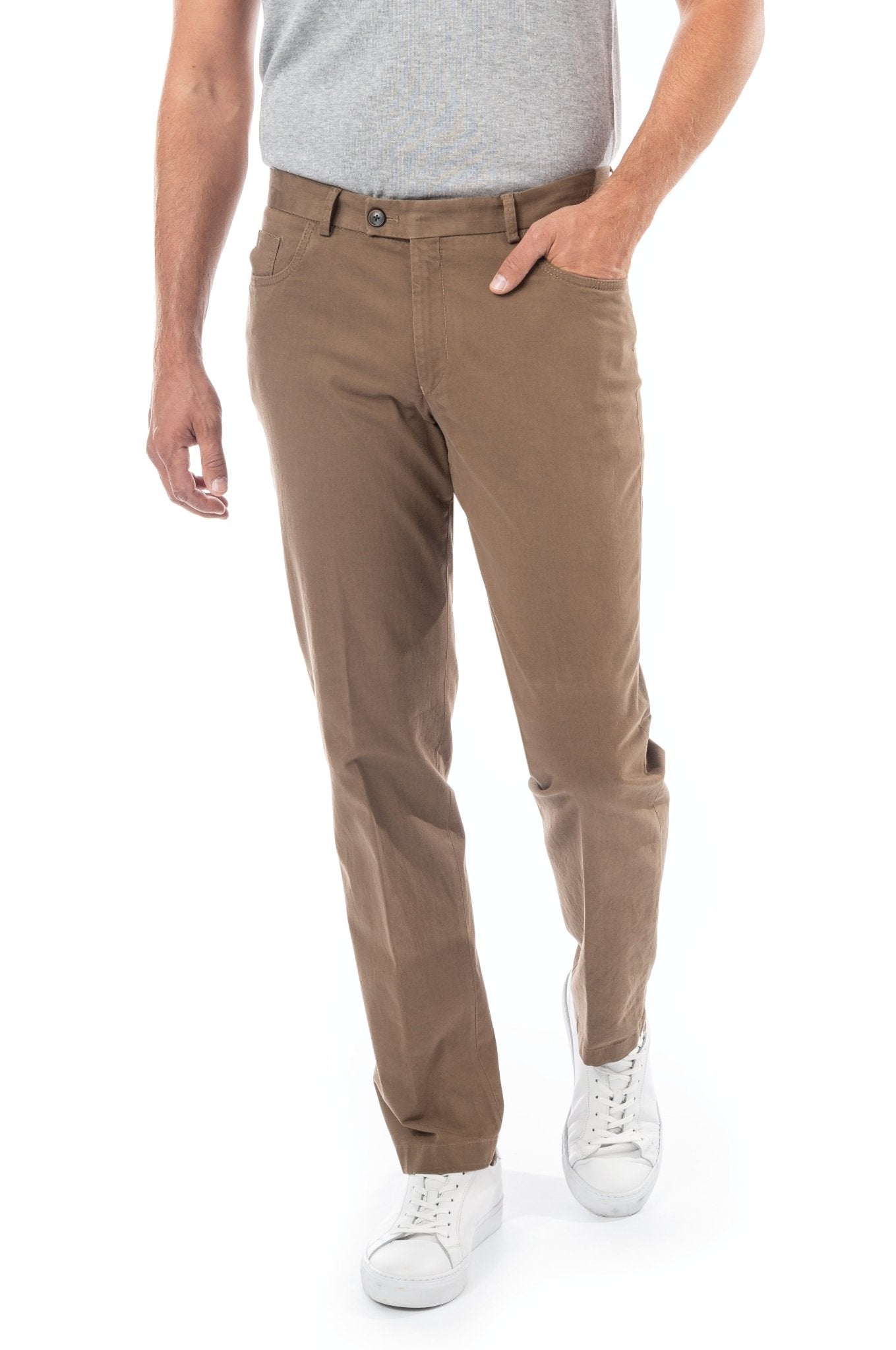 HENRY SARTORIAL X HILTL Modern 5 Pocket Chino SAND - Henry BucksChinos38AW230097 - SAND - 48