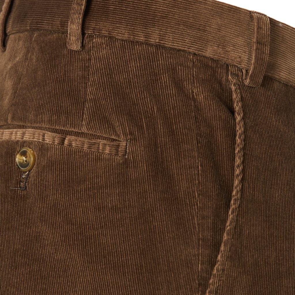 HENRY SARTORIAL X HILTL Parma SUPIMA® Corduroy Trouser BROWN - Henry Bucks