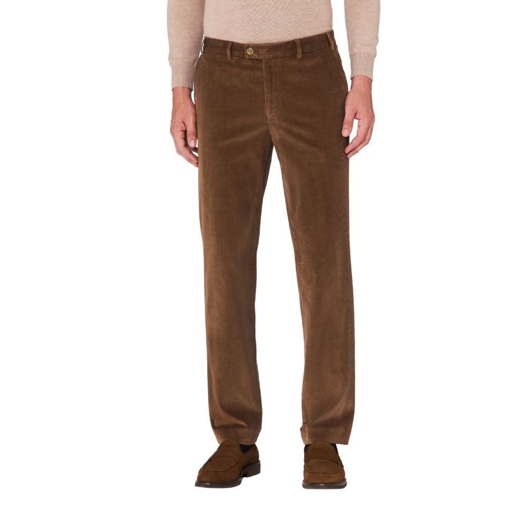 HENRY SARTORIAL X HILTL Parma SUPIMA® Corduroy Trouser BROWN - Henry Bucks