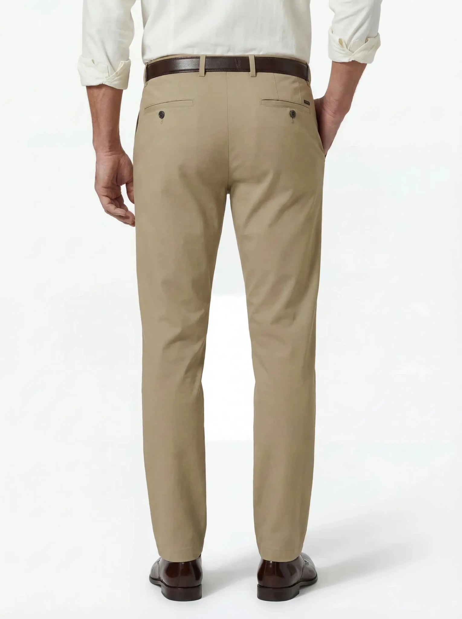 HENRY SARTORIAL X HILTL Peaker S Flat Front Business Chino BEIGE - Henry Bucks