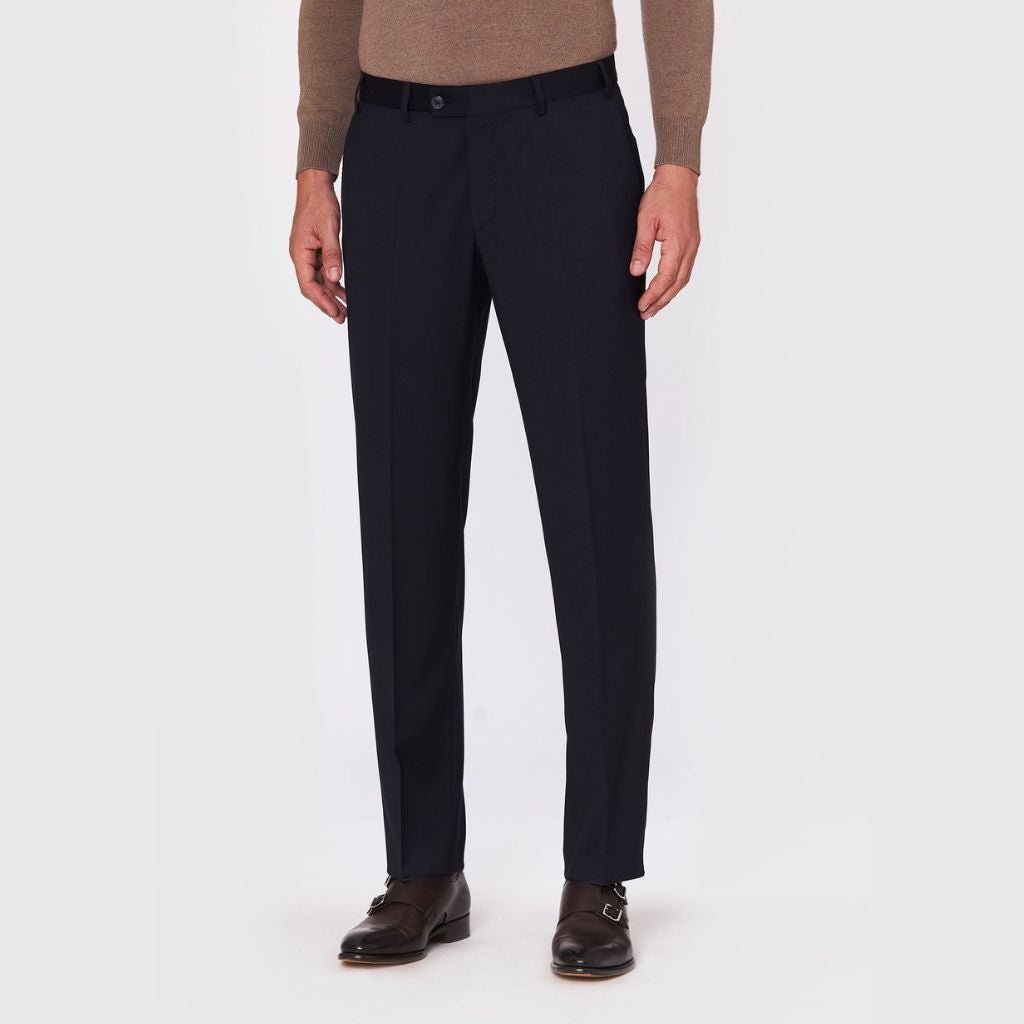 HENRY SARTORIAL X HILTL Wool Piecenza Trousers NAVY - Henry Bucks