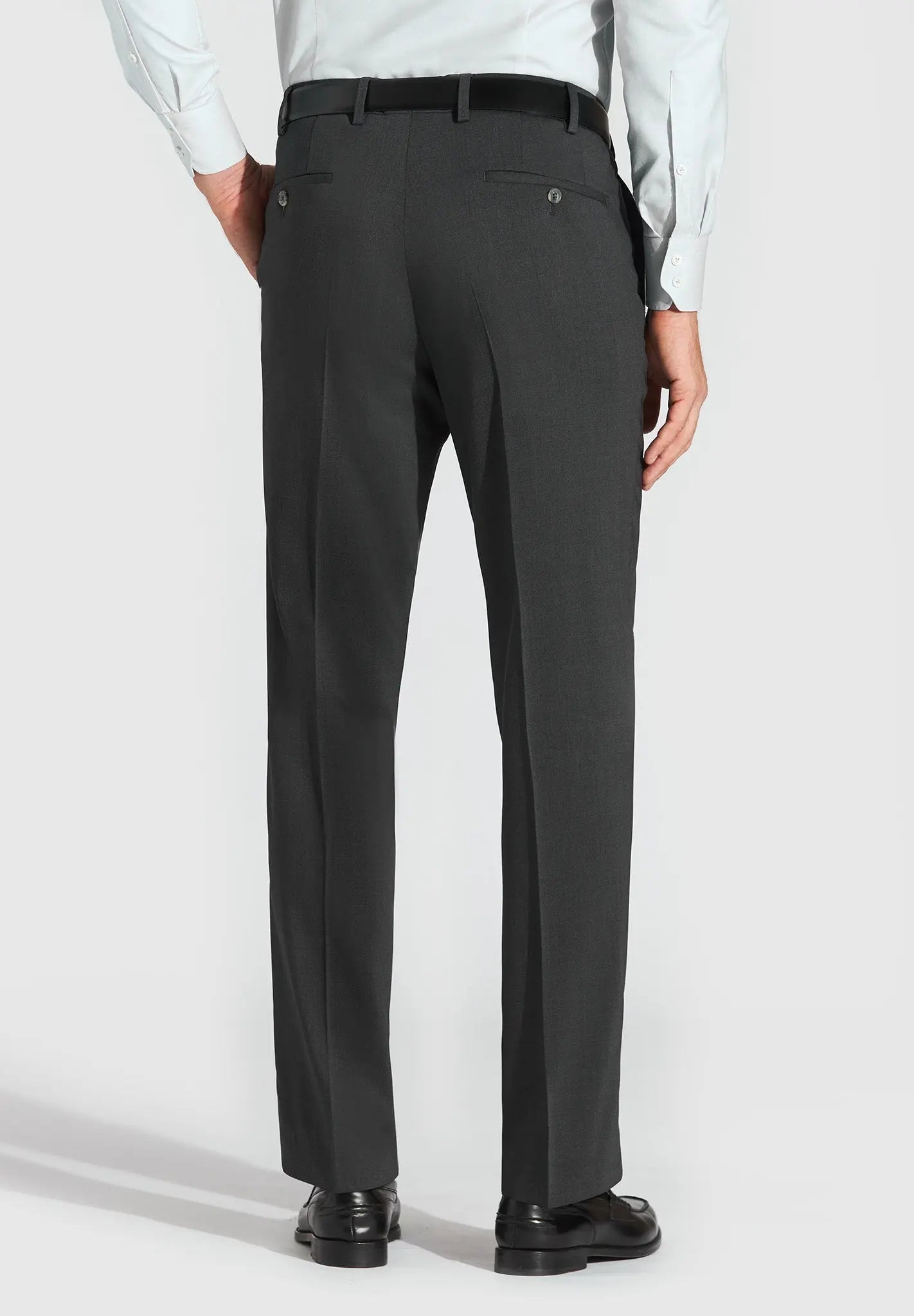 HENRY SARTORIAL X HILTL Wool Trouser CHARCOAL - Henry Bucks