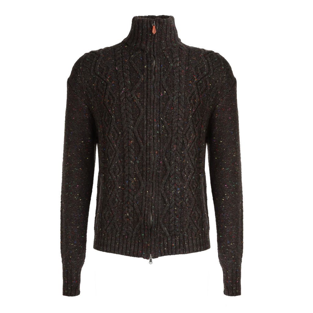 HENRY SARTORIAL X INIS MEAIN Aran Zipper NIGHT - Henry Bucks