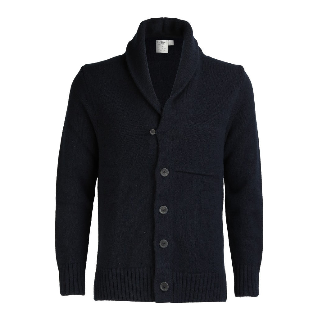 HENRY SARTORIAL X INIS MEAIN Cardigan NAVY - Henry Bucks
