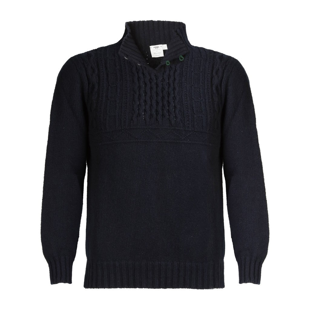 HENRY SARTORIAL X INIS MEAIN Turtle Neck Jumper NAVY - Henry Bucks