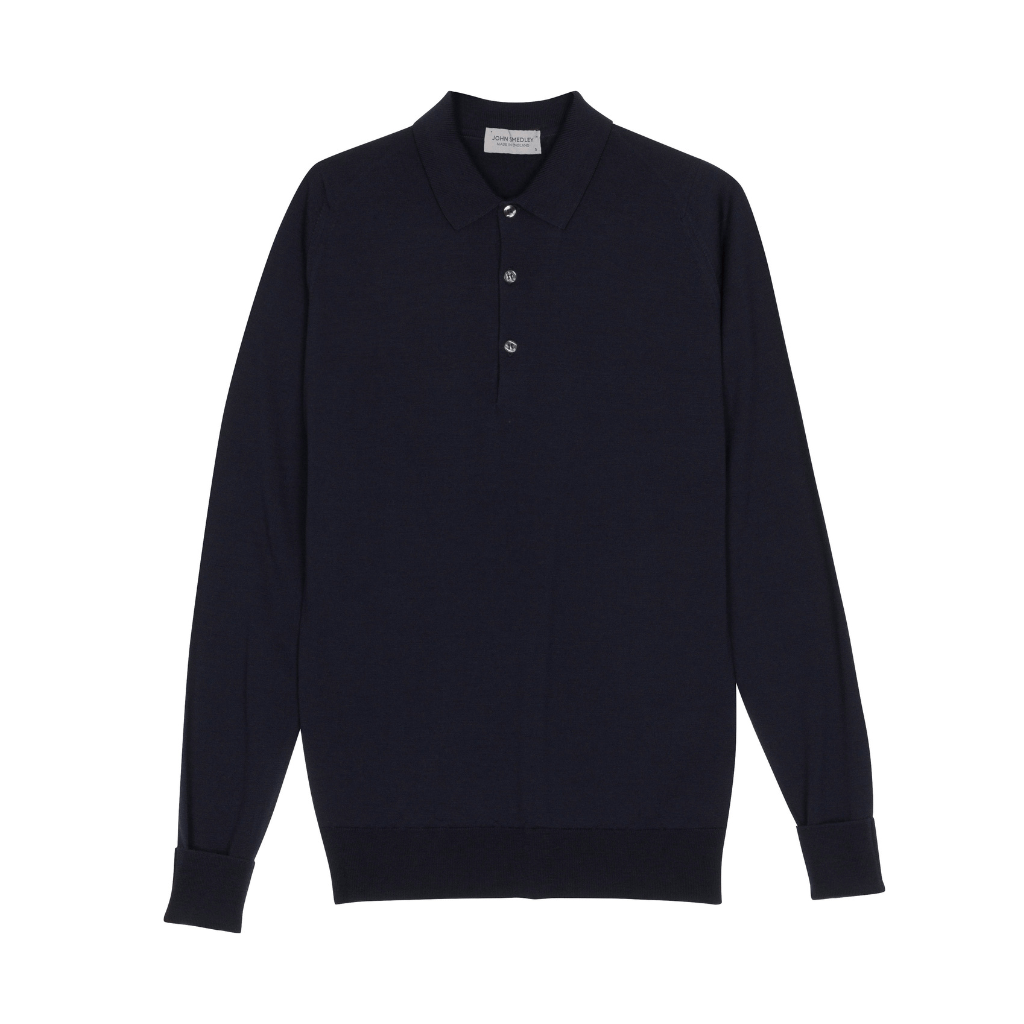 HENRY SARTORIAL X JOHN SMEDLEY Cotswold Long Sleeve Shirt MIDNIGHT - Henry Bucks