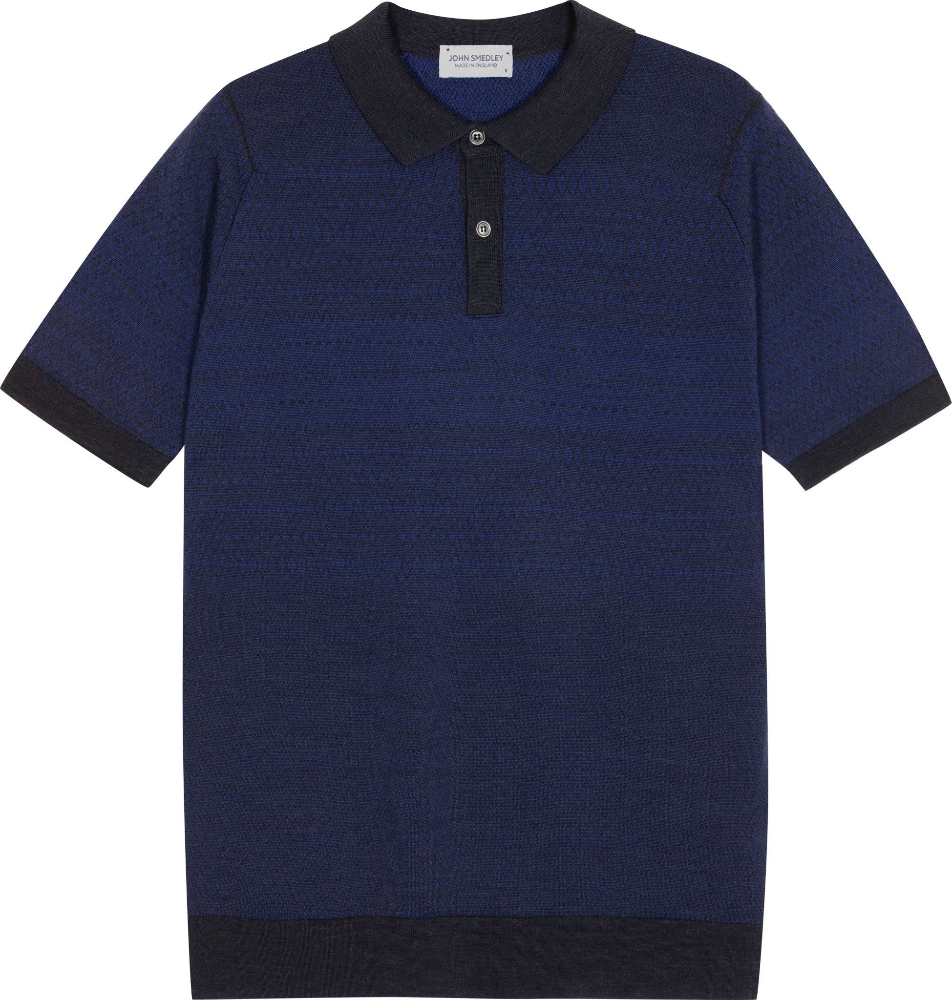 HENRY SARTORIAL X JOHN SMEDLEY Lanton - Extra Fine Merino Wool Polo Shirt NAVY/LAPIS - Henry BucksPolo46AW24019 - NVYLPS - S