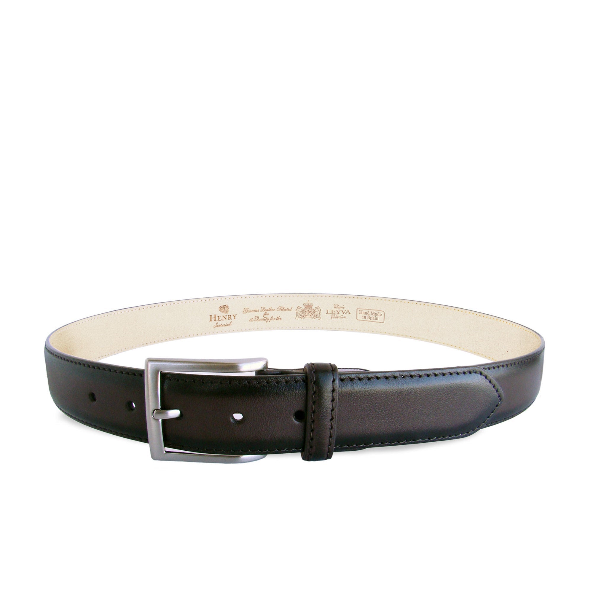 HENRY SARTORIAL x LEYVA Calf Leather Belt BROWN - Henry BucksBelts35BSR0002 - BROWN - 34"
