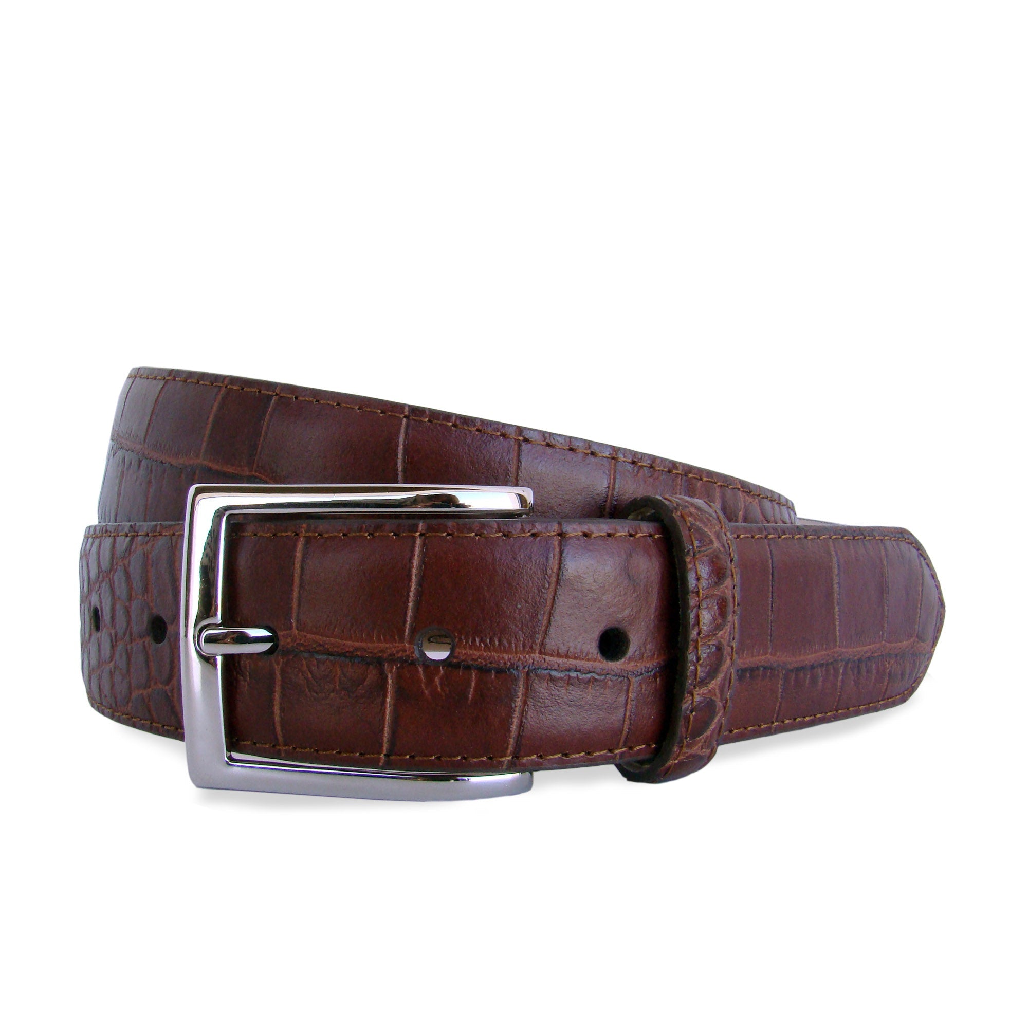 HENRY SARTORIAL x LEYVA Croc Leather Belt BROWN - Henry BucksBelts35AW230004 - BROWN - 34