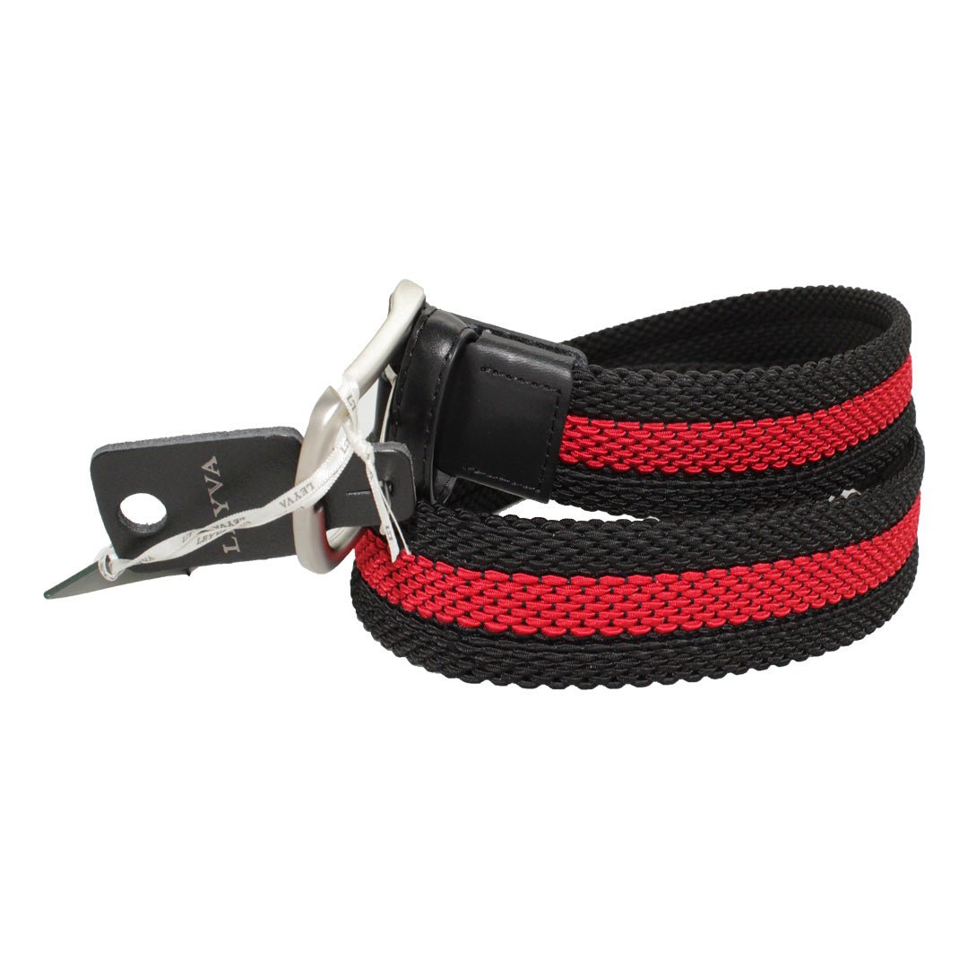 HENRY SARTORIAL X LEYVA Elastic Belt BLACK/RED - Henry BucksBelts69SS230001 - BLKRED - 34"