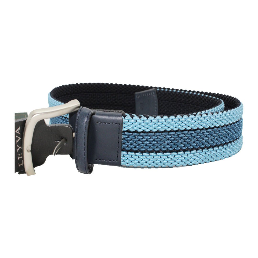 HENRY SARTORIAL X LEYVA Elastic Belt BLUE/NAVY - Henry BucksBelts69SS230001 - BLUNVY - 34