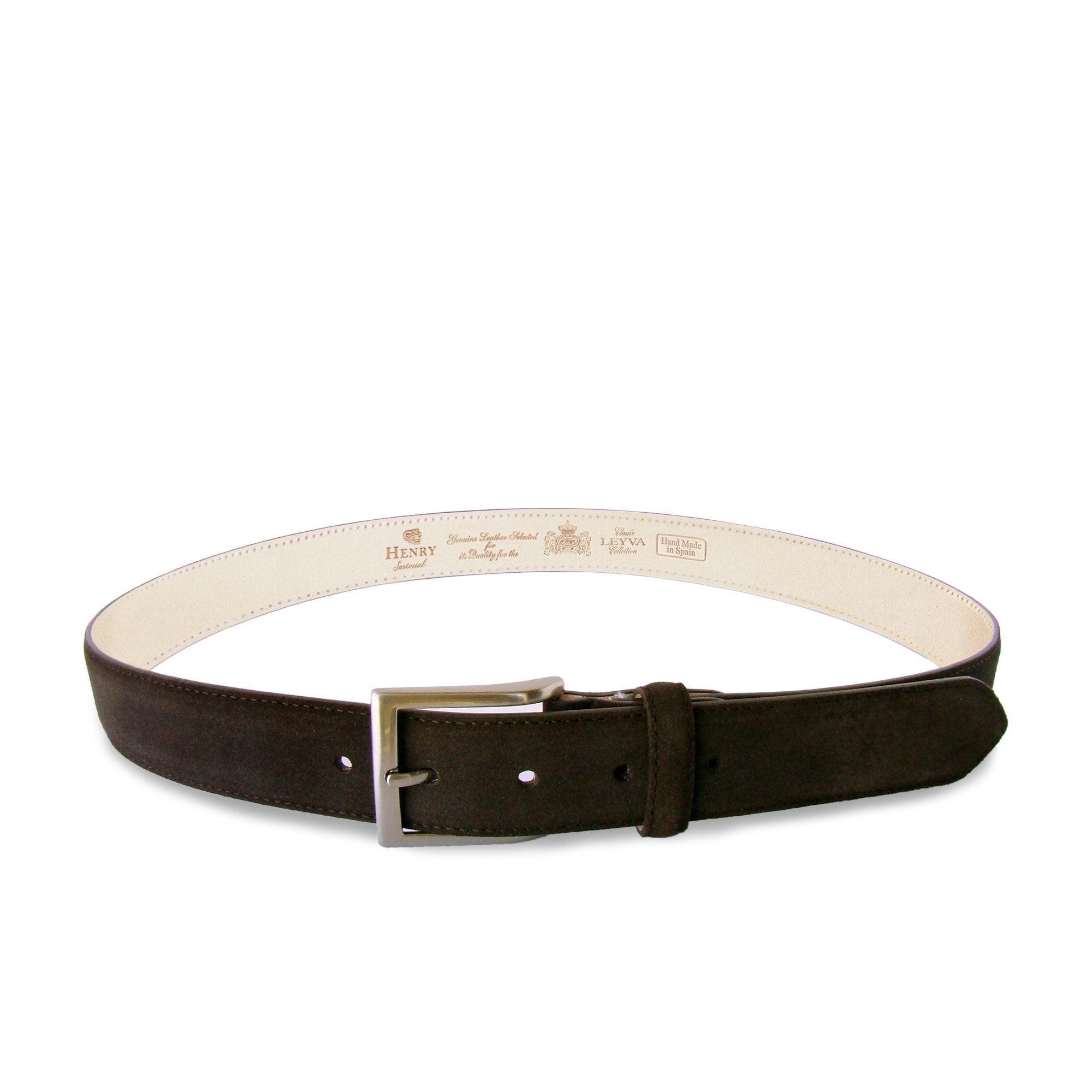 HENRY SARTORIAL x LEYVA Suede Leather Belt BROWN - Henry BucksBelts35AW230005 - BROWN - 34"