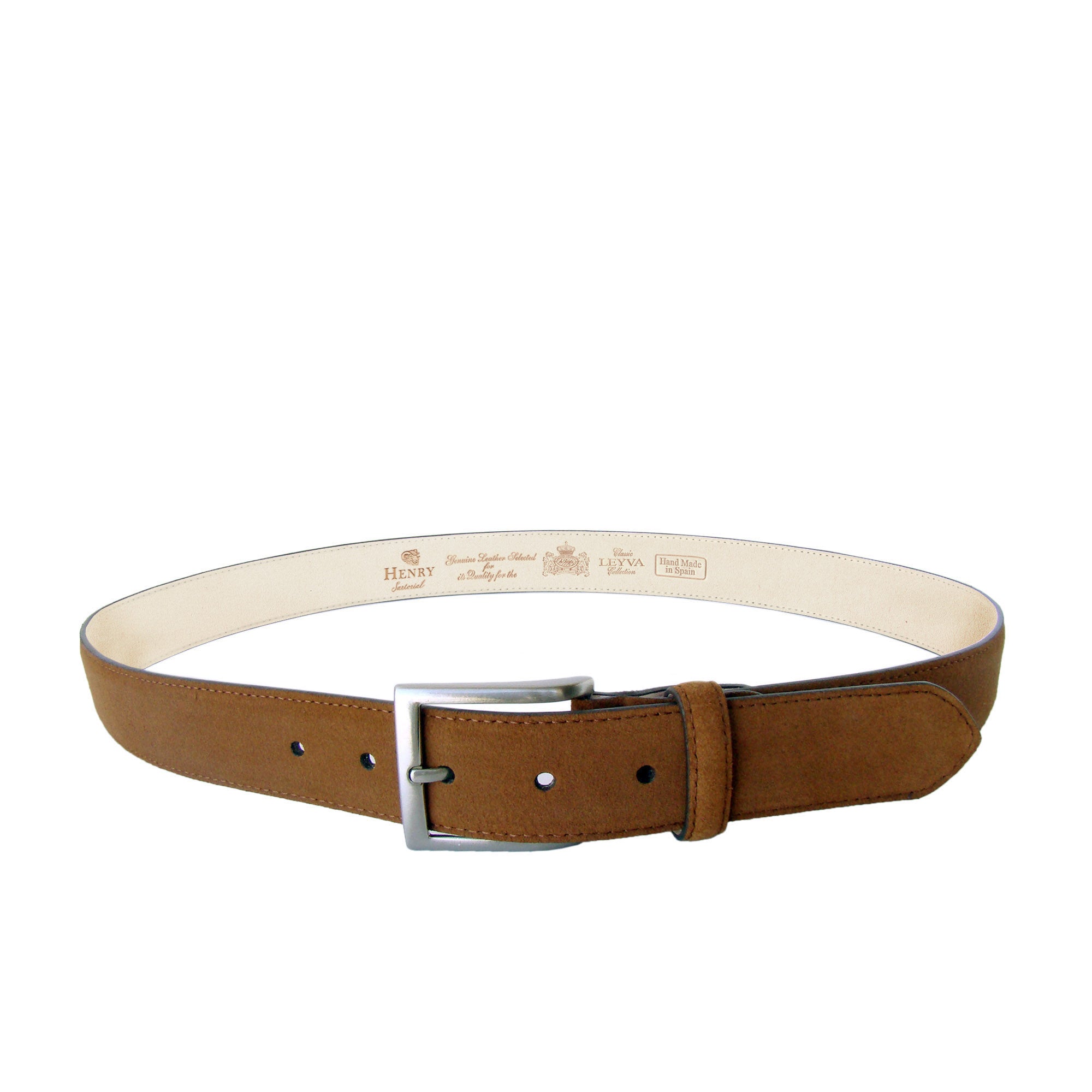 HENRY SARTORIAL x LEYVA Suede Leather Belt TAN - Henry BucksBelts35AW230005 - TAN - 34"