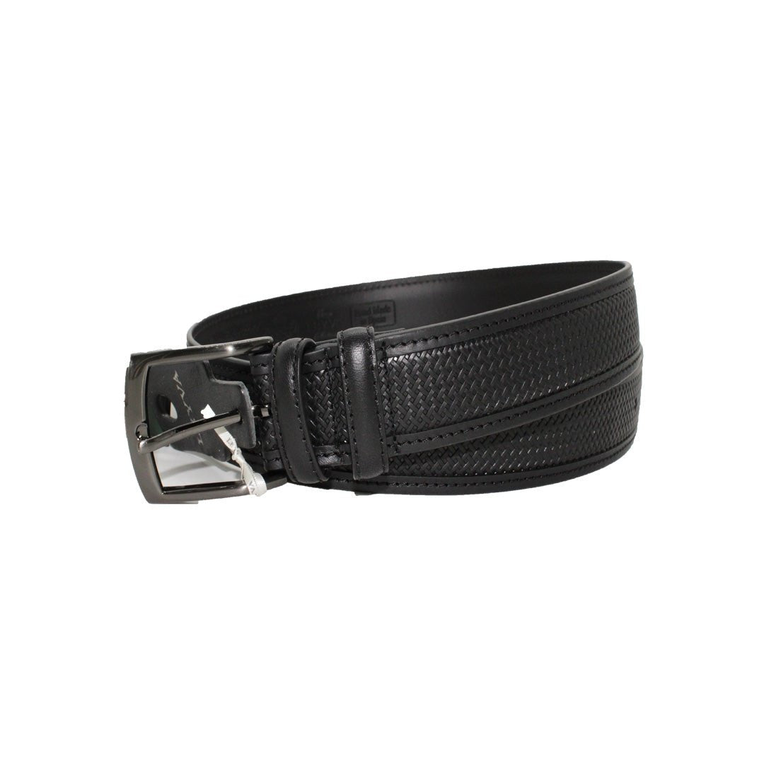 HENRY SARTORIAL X LEYVA Textured Belt BLACK - Henry BucksBelts69SS230004 - BLCK - 34"