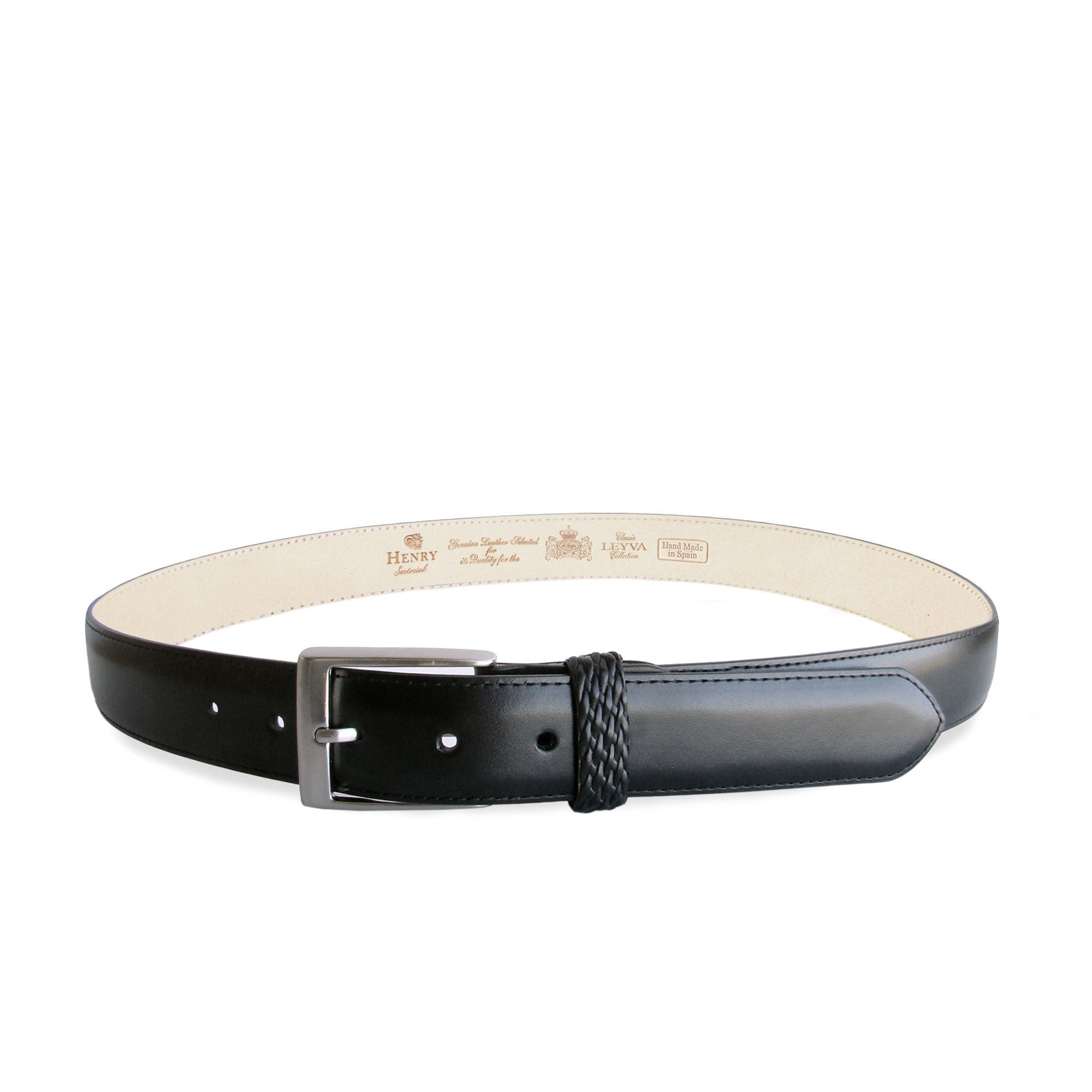 HENRY SARTORIAL x LEYVA Textured Edge Belt BLACK - Henry BucksBelts35AW230007 - BLCK - 34