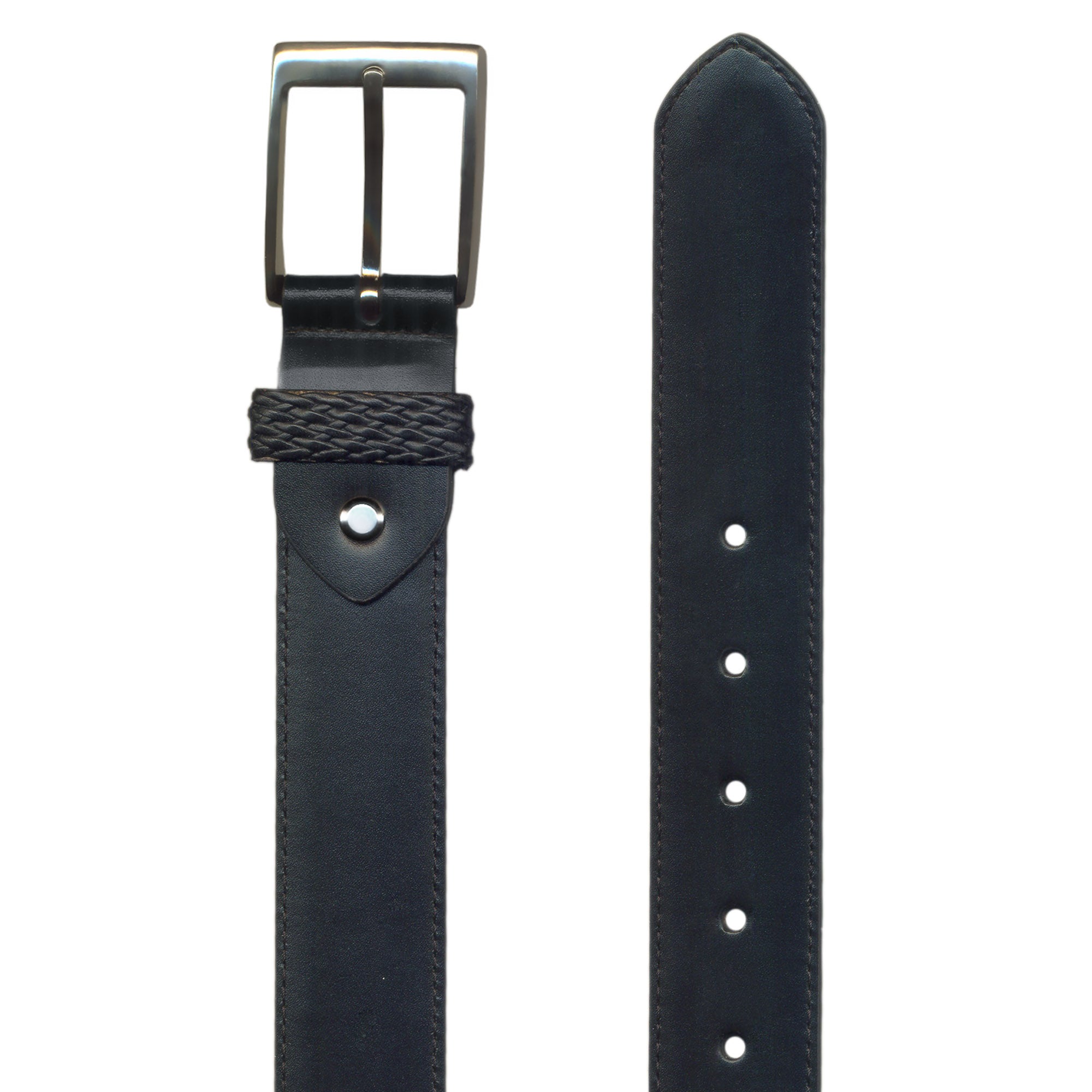 HENRY SARTORIAL x LEYVA Textured Edge Belt BLACK - Henry BucksBelts35AW230007 - BLCK - 34