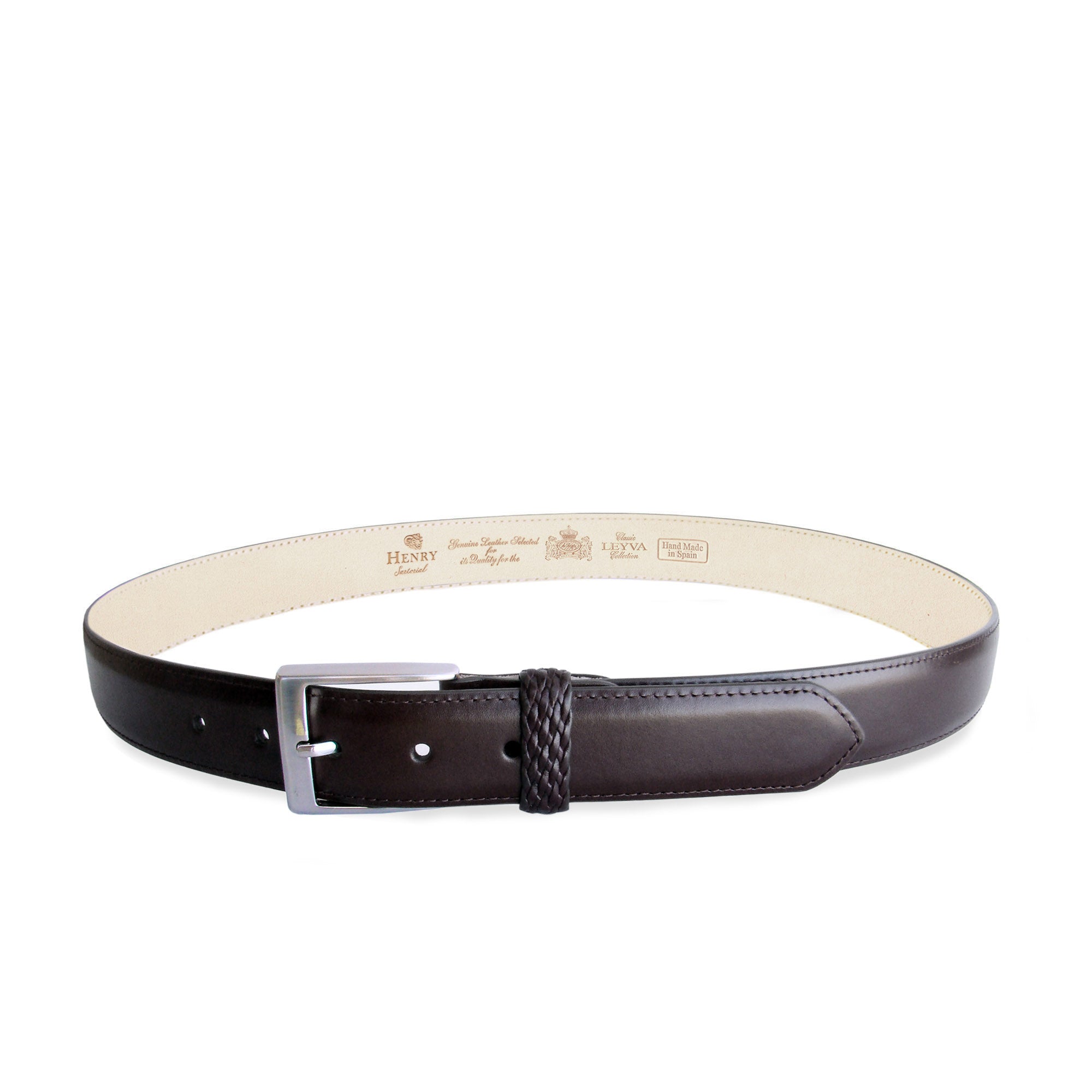 HENRY SARTORIAL x LEYVA Textured Edge Belt BROWN - Henry BucksBelts35AW230007 - BROWN - 34