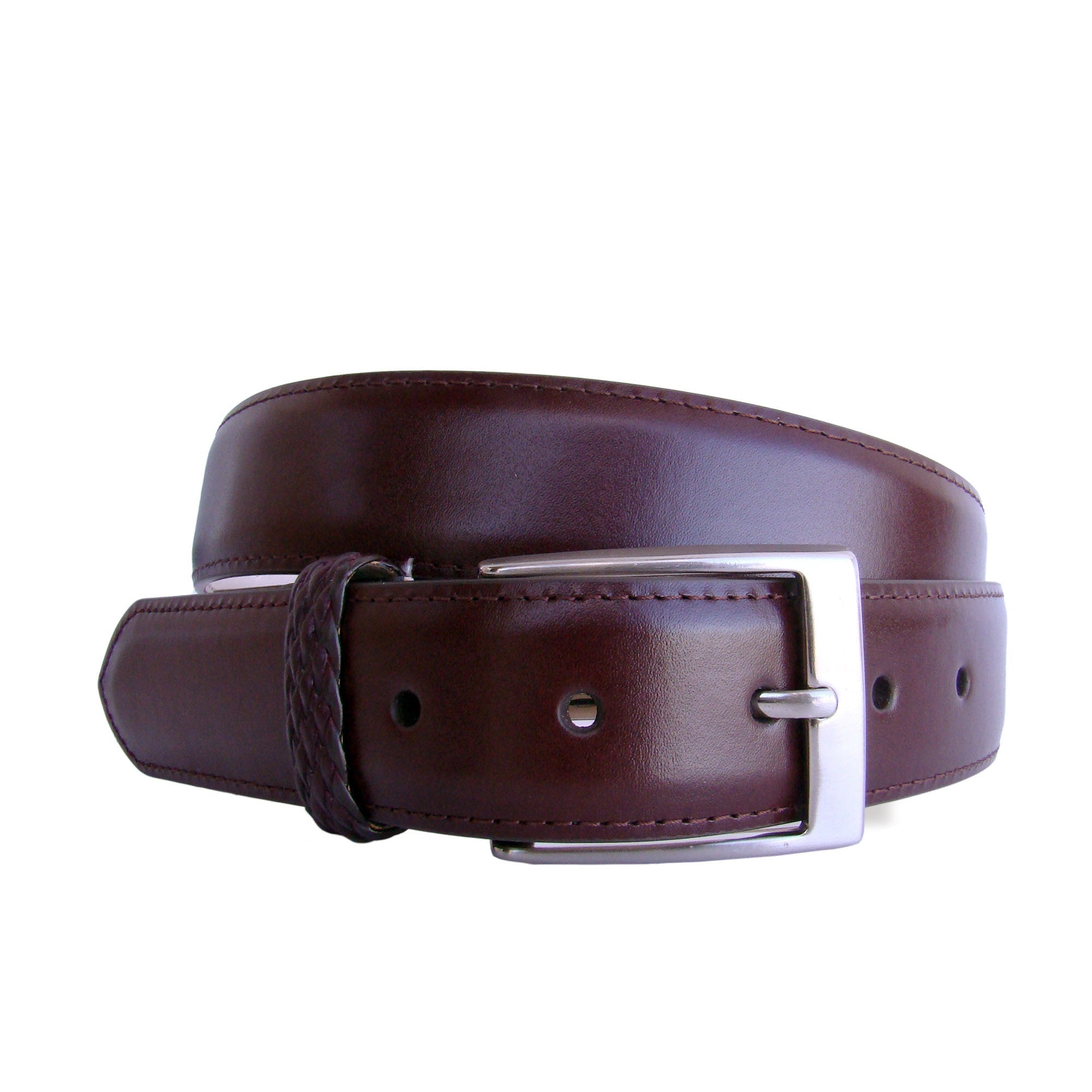 HENRY SARTORIAL x LEYVA Textured Edge Belt BURGUNDY - Henry BucksBelts35AW230007 - BURG - 34"