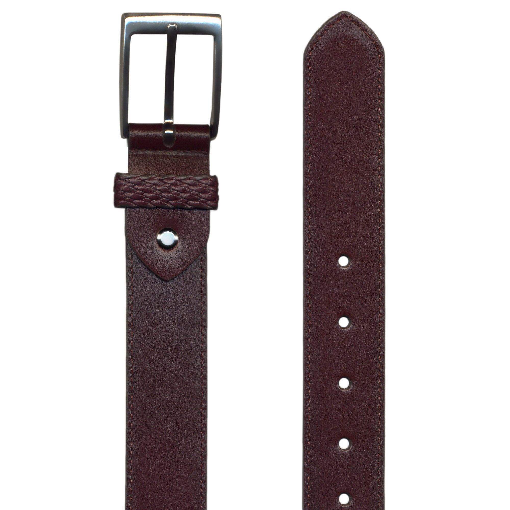 HENRY SARTORIAL x LEYVA Textured Edge Belt BURGUNDY - Henry BucksBelts35AW230007 - BURG - 34"