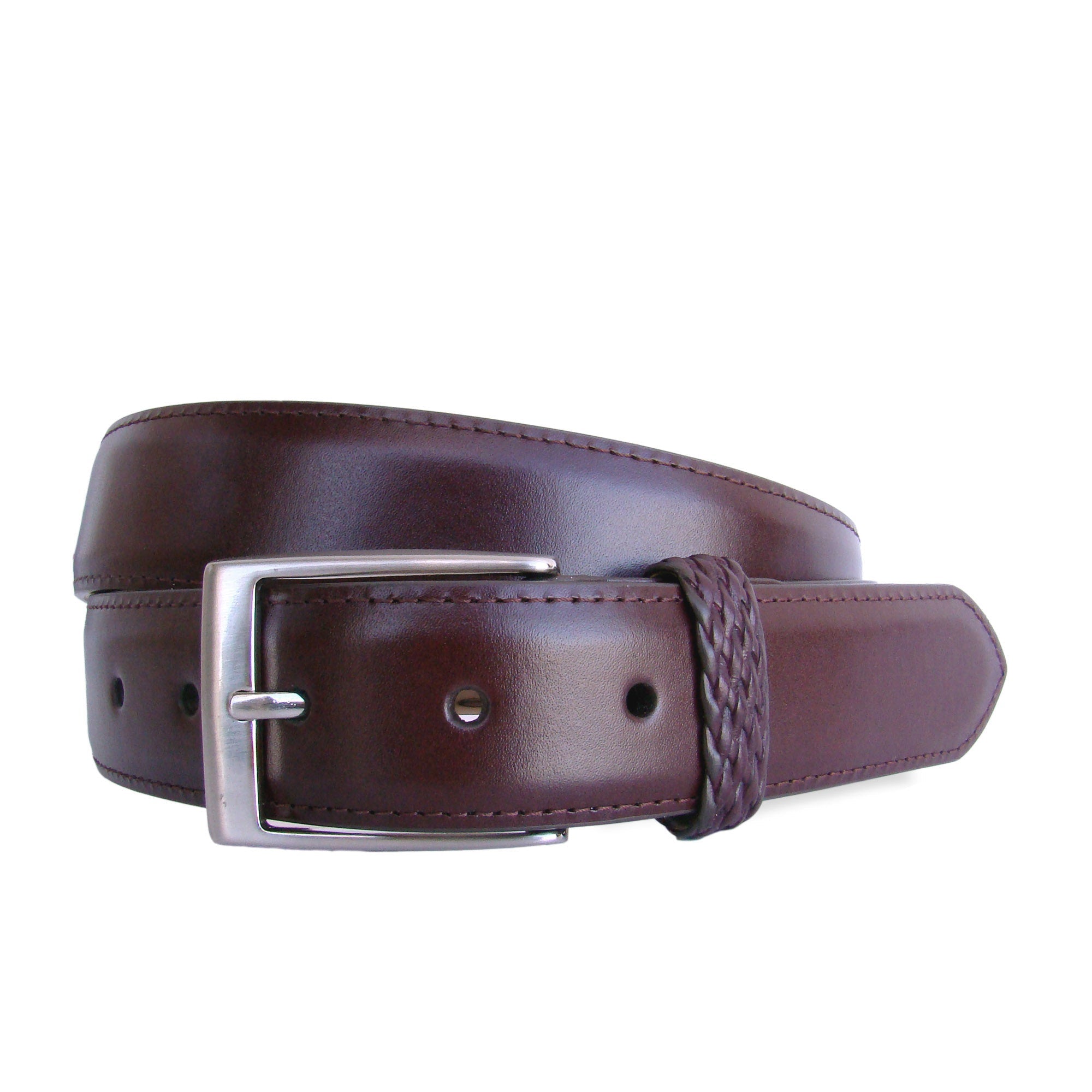 HENRY SARTORIAL x LEYVA Textured Edge Belt BURGUNDY - Henry BucksBelts35AW230007 - BURG - 34