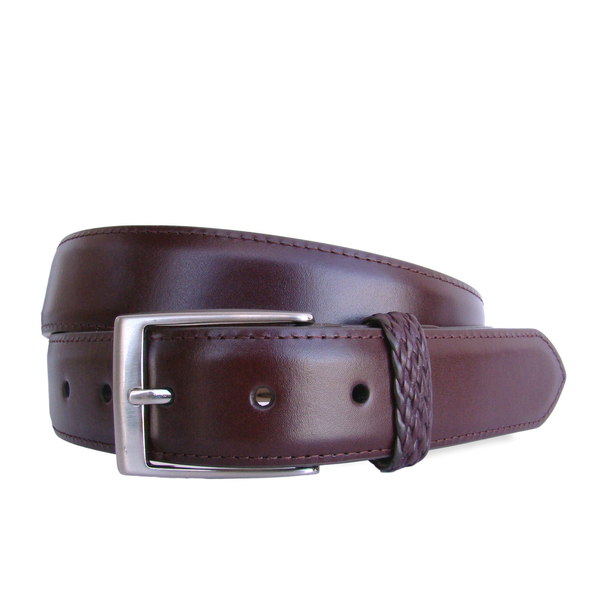 HENRY SARTORIAL x LEYVA Textured Edge Belt BURGUNDY - Henry BucksBelts35AW230007 - BURG - 34"
