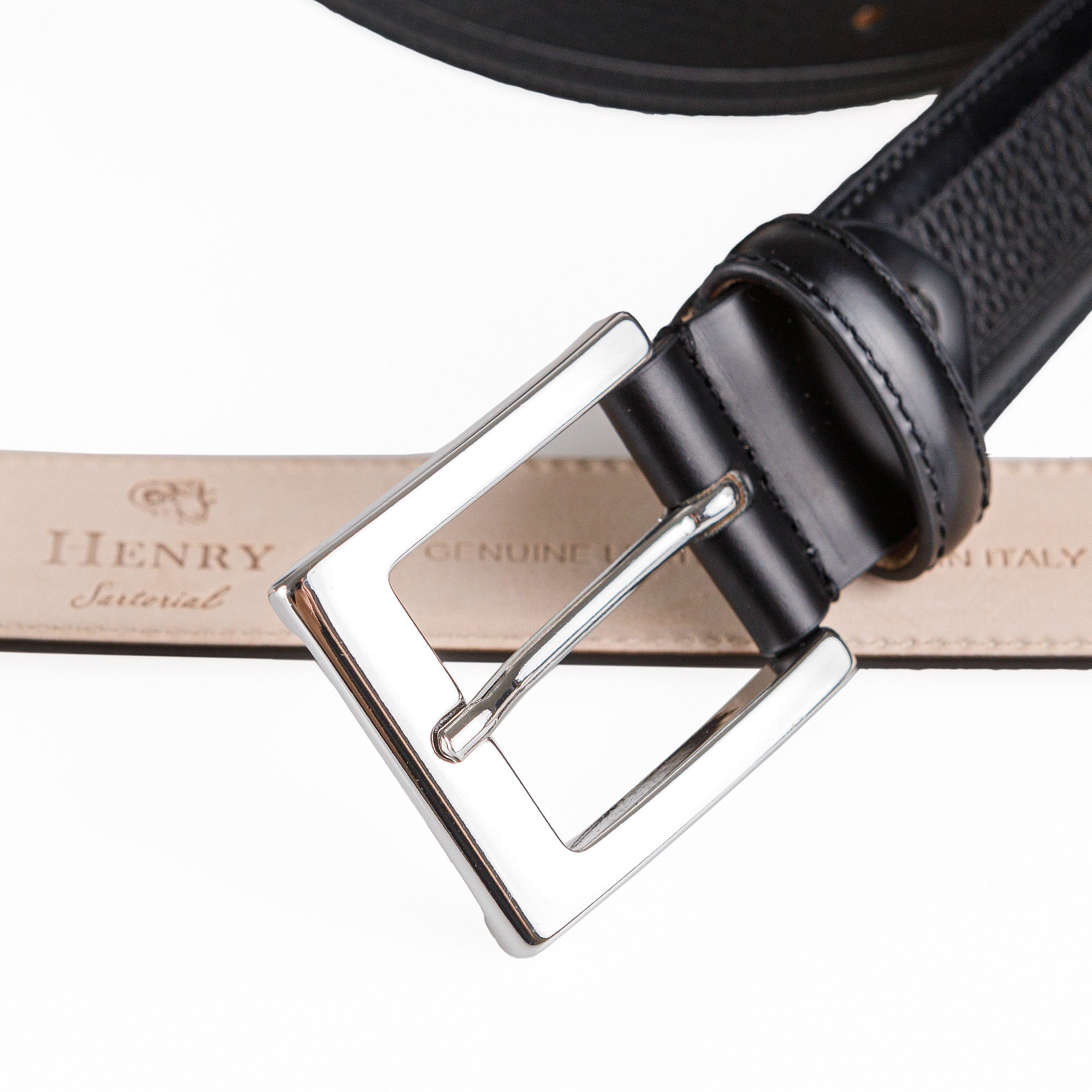 HENRY SARTORIAL x MARSDEN Two - Tone Belt BLACK - Henry BucksBelts80AW230006 - BLCK - 34