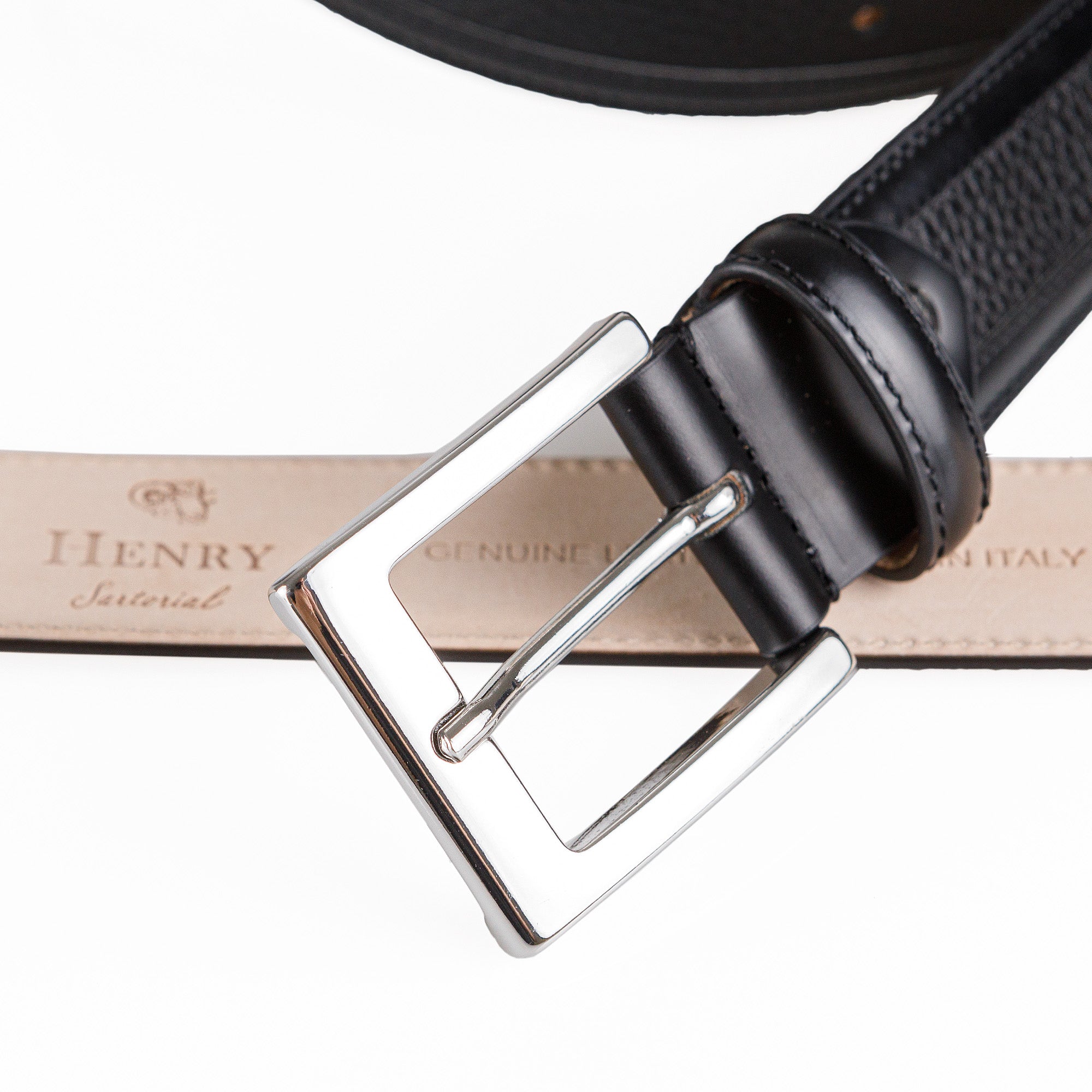 HENRY SARTORIAL x MARSDEN Two - Tone Belt BLACK - Henry BucksBelts80AW230006 - BLCK - 34"