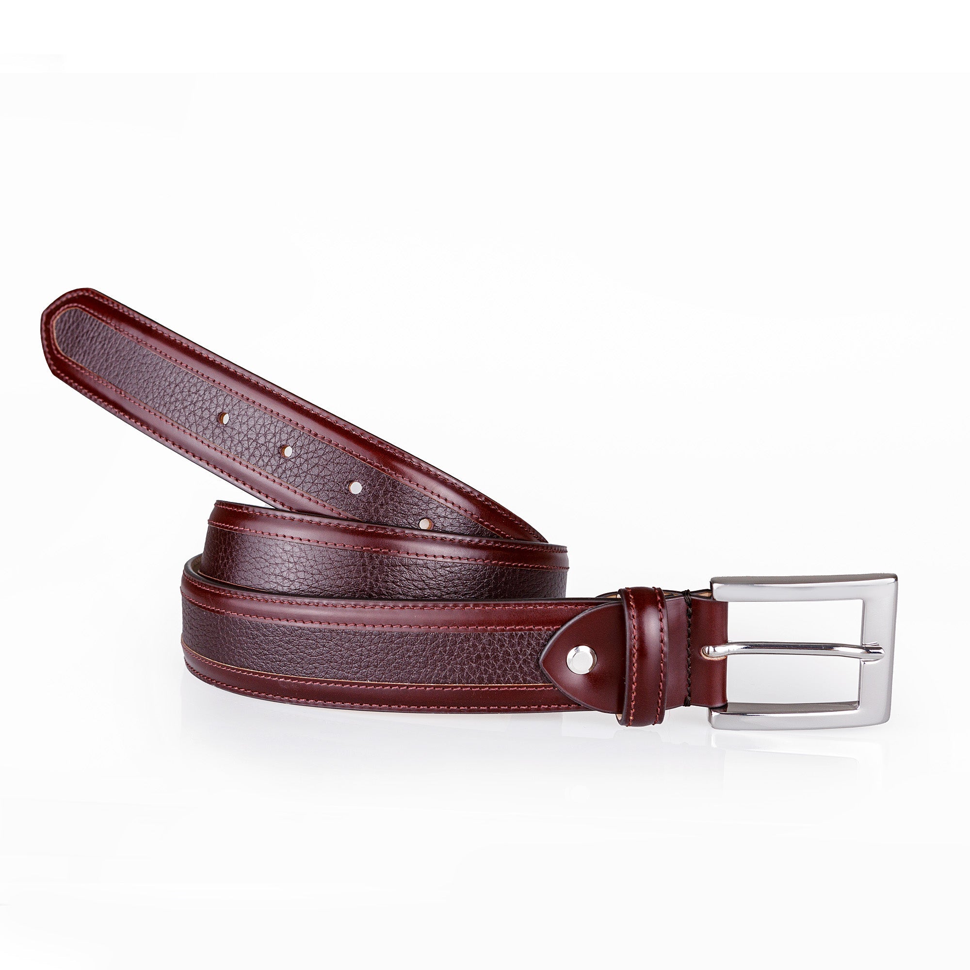 HENRY SARTORIAL x MARSDEN Two - Tone Belt BURGUNDY - Henry BucksBelts80AW230005 - BURG - 34