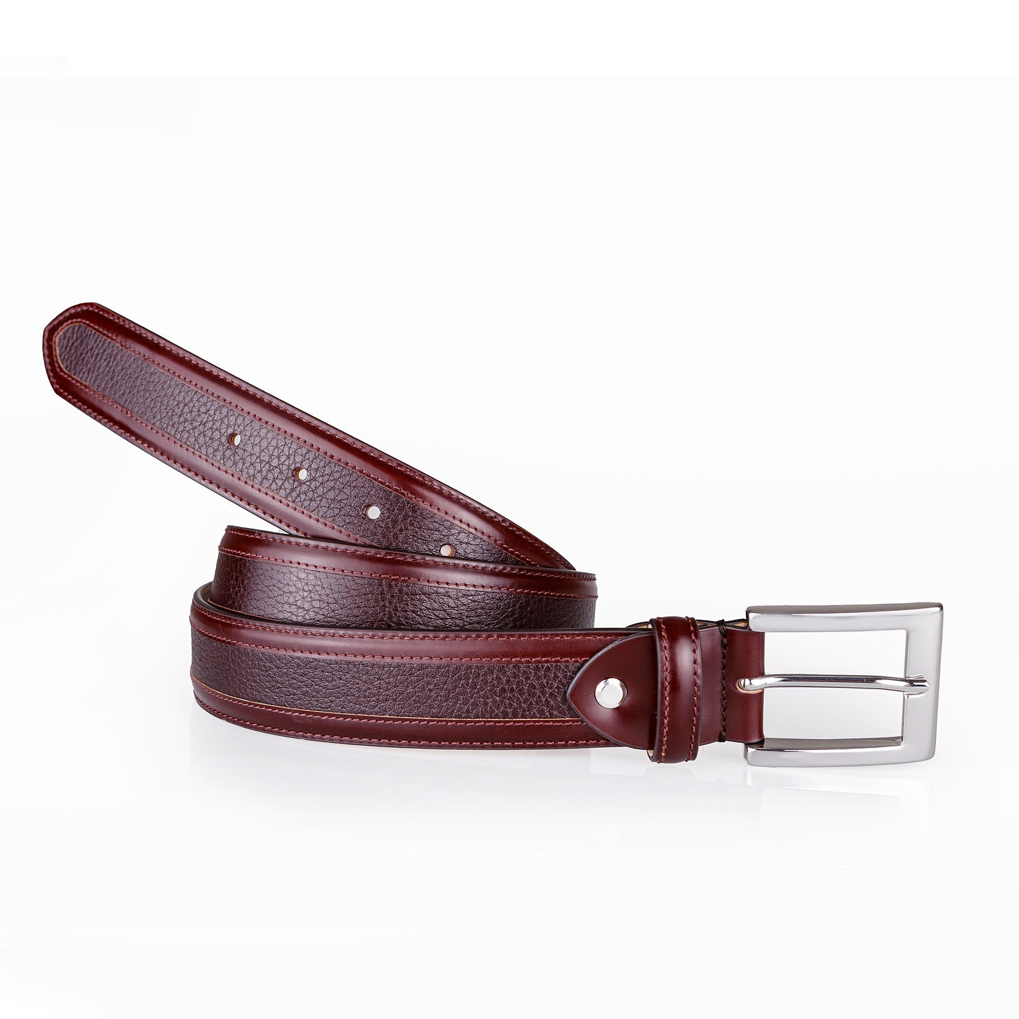 HENRY SARTORIAL x MARSDEN Two - Tone Belt BURGUNDY - Henry BucksBelts80AW230005 - BURG - 34"