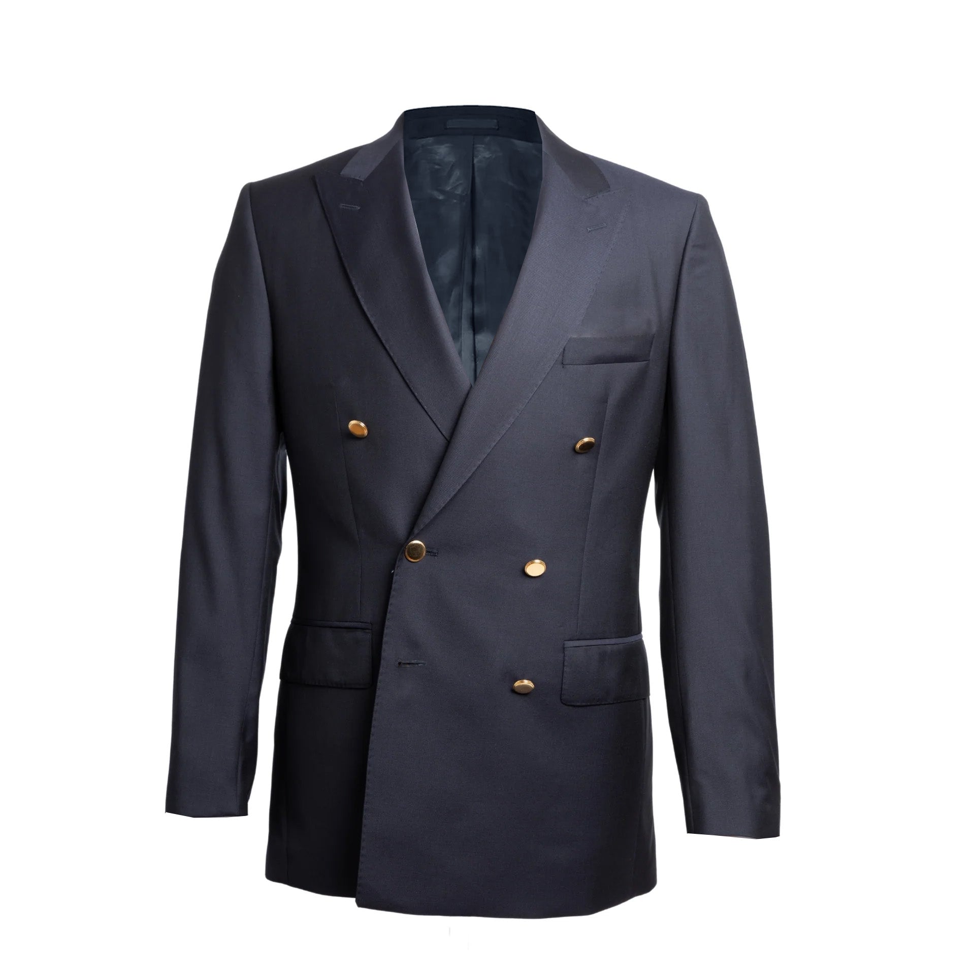 Henry Sartorial Zegna Travel Fabric Peak Lapel Twill Blazer NAVY REG - Henry BucksBlazers33SS1828 - NAVY - R - 46