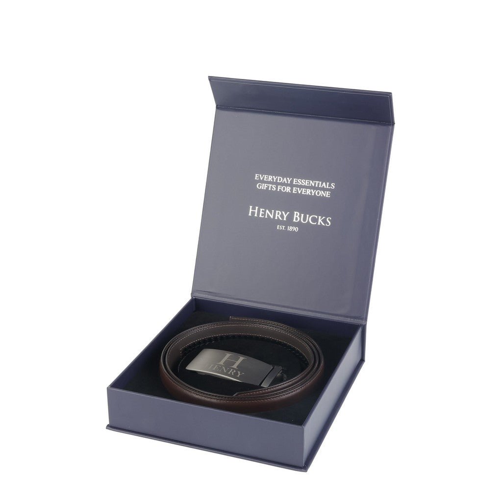 HENRY Self Adjustable Belt Box DARK BROWN - Henry Bucks