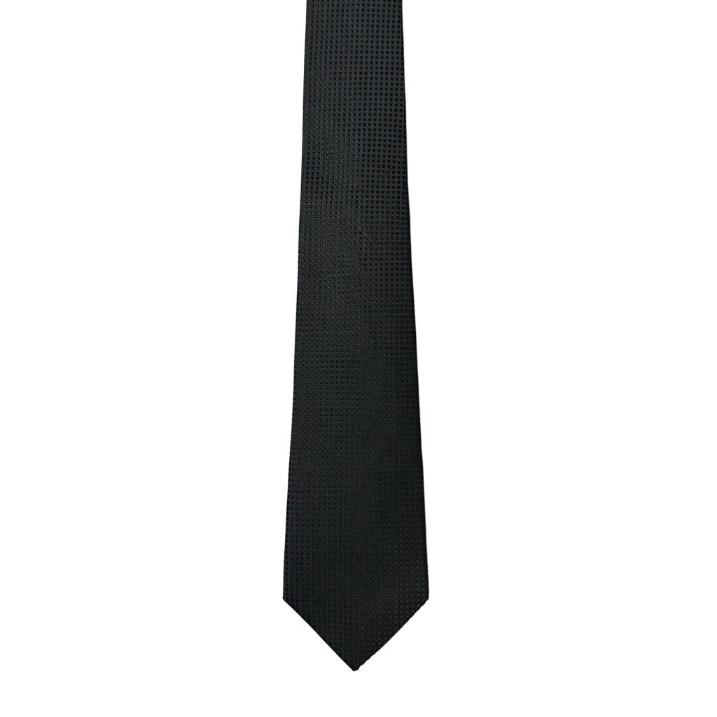 HENRY Textured 8cm Silk Tie BLACK - Henry Bucks