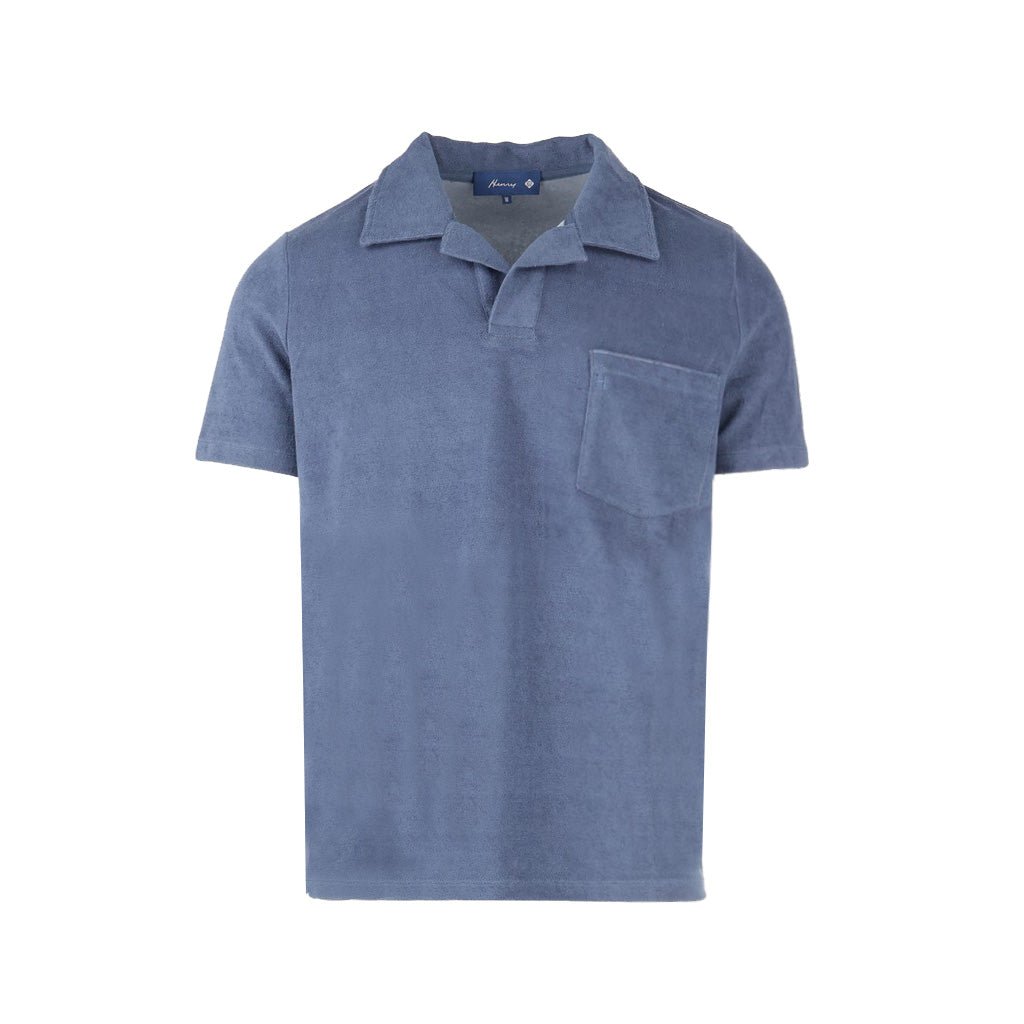 HENRY Towelling Polo Shirt PETROL - Henry Bucks