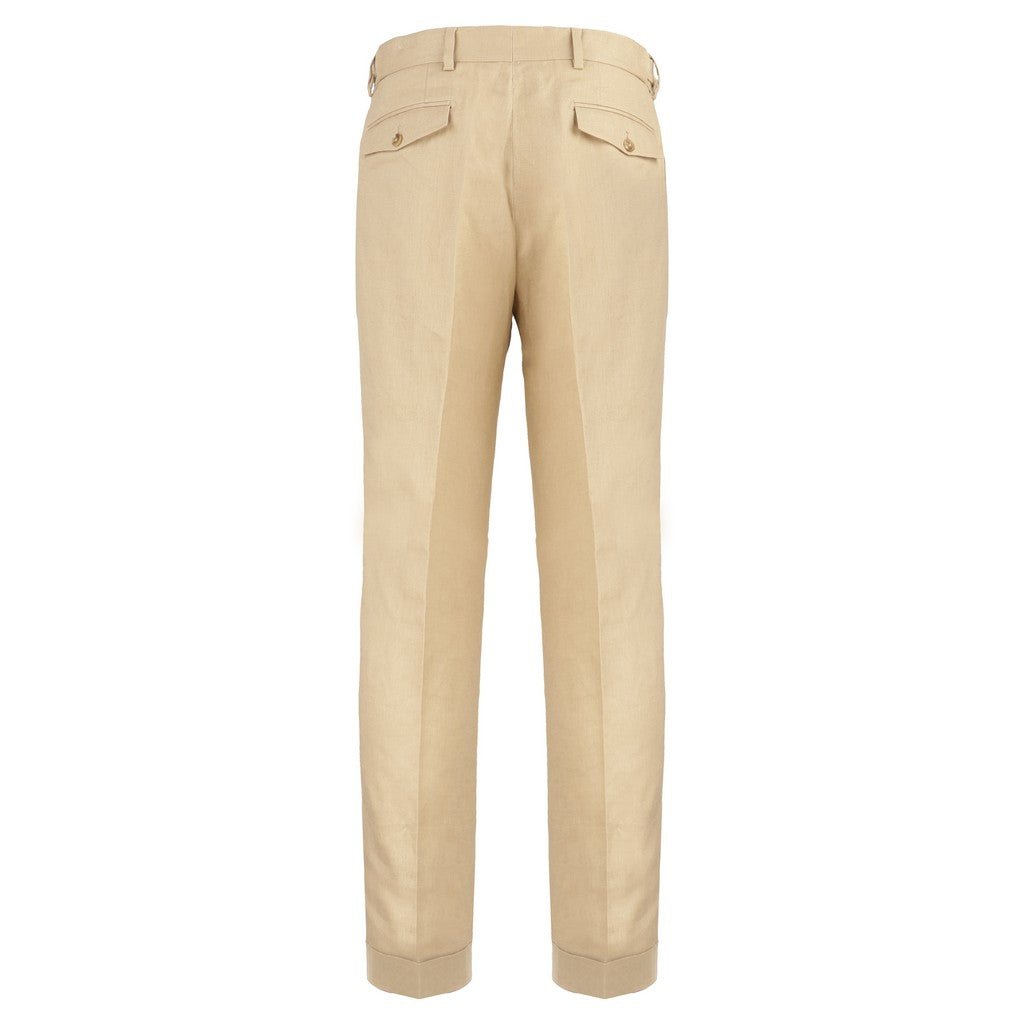 HENRYLinen Pleat Front Trousers BEIGE - Henry Bucks