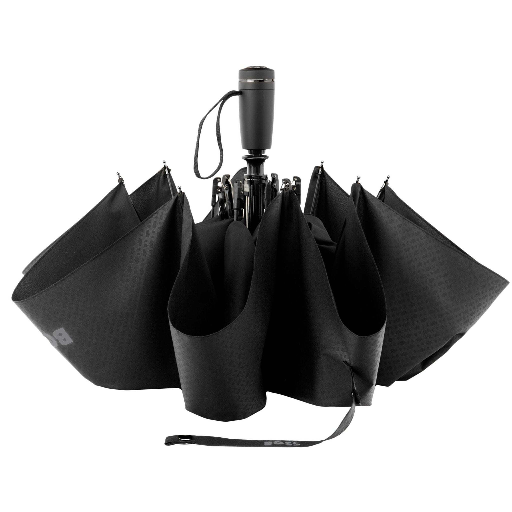 HUGO BOSS Pocket Umbrella BLACK & GUN - Henry Bucks