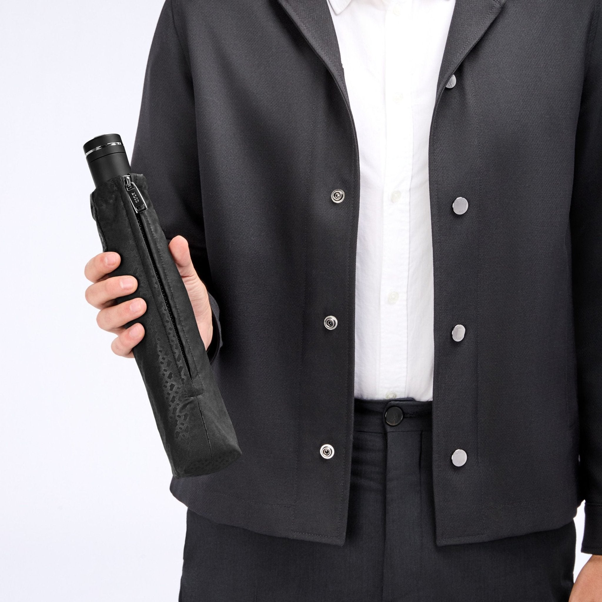 HUGO BOSS Pocket Umbrella BLACK & GUN - Henry Bucks