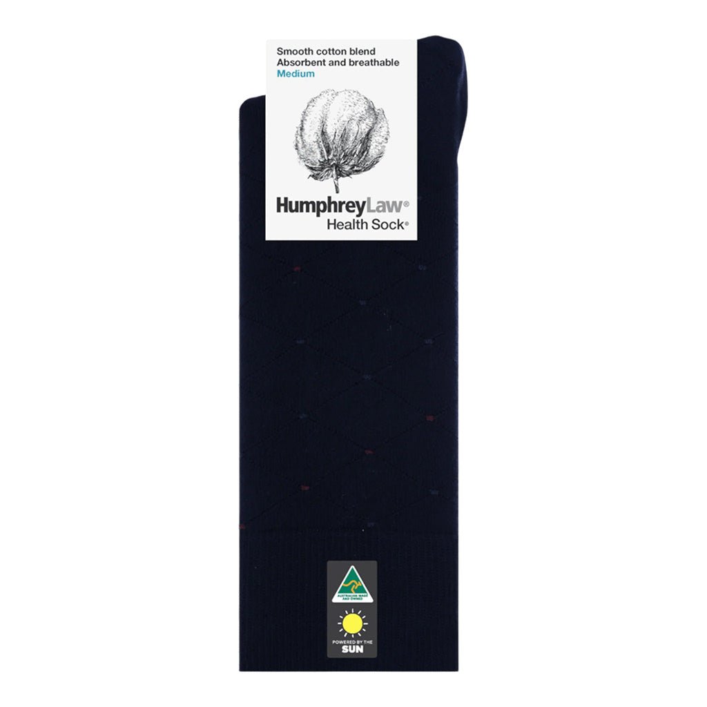 HUMPHREY LAW Mercerised Cotton Socks BLACK DIAMOND - Henry Bucks