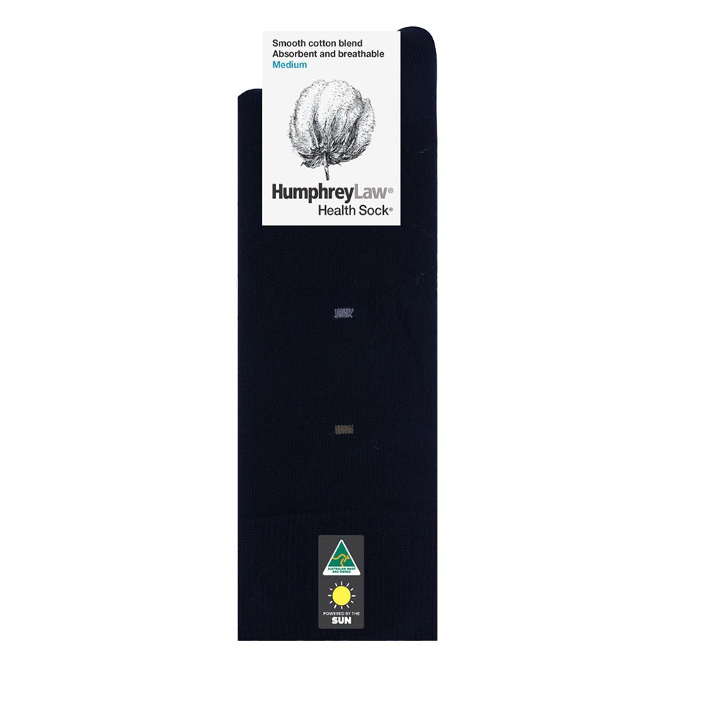 HUMPHREY LAW Mercerised Cotton Socks BLACK SQUARES - Henry Bucks