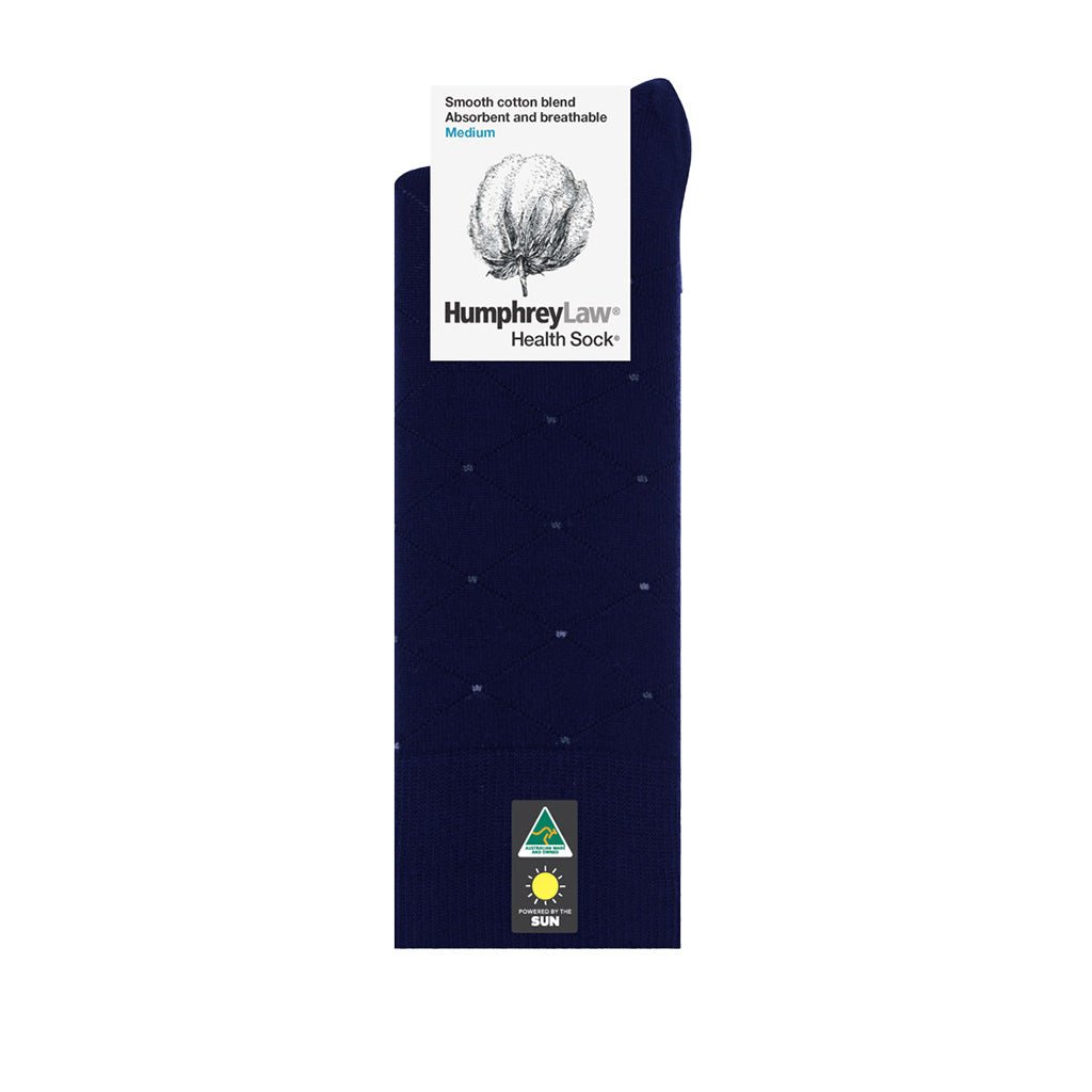HUMPHREY LAW Mercerised Cotton Socks TRUE BLUE DIAMOND - Henry Bucks