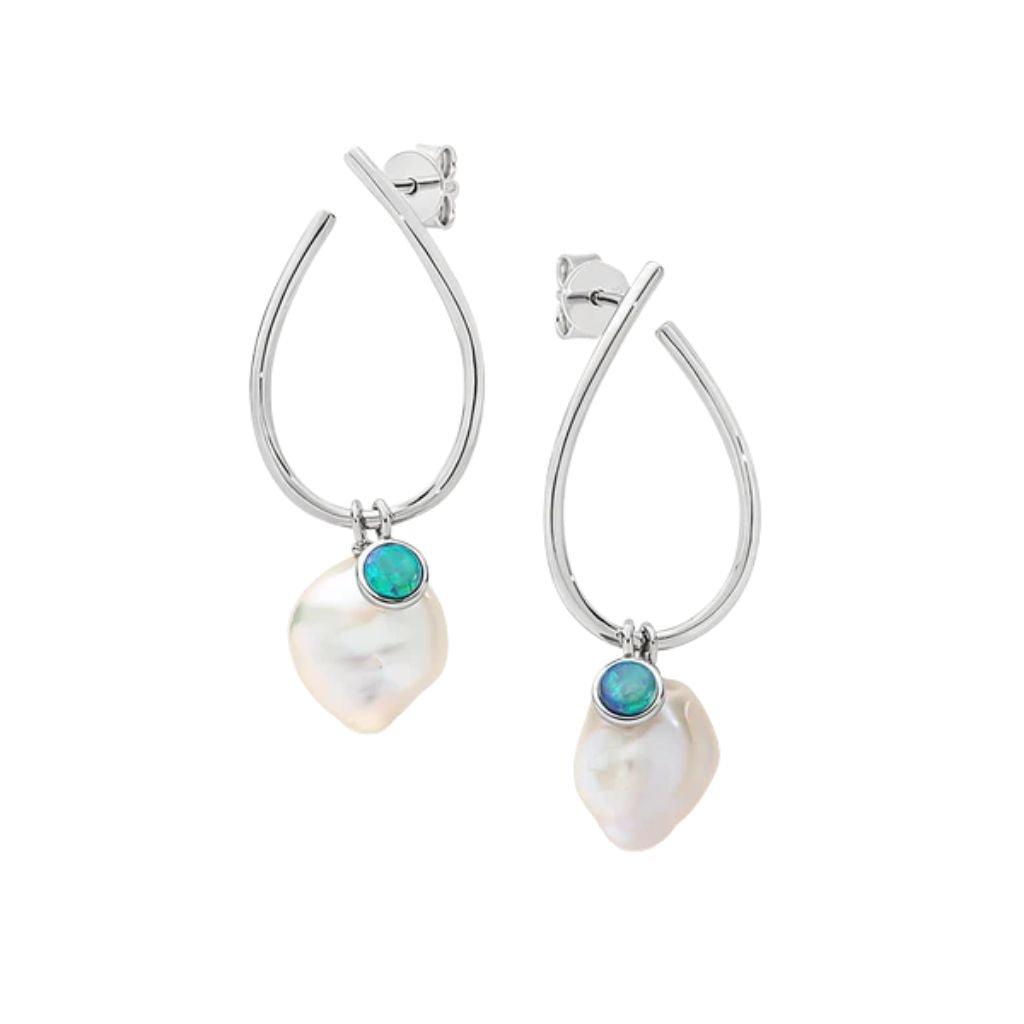 Ikecho Pearl Earrings with Opal - Henry Bucks