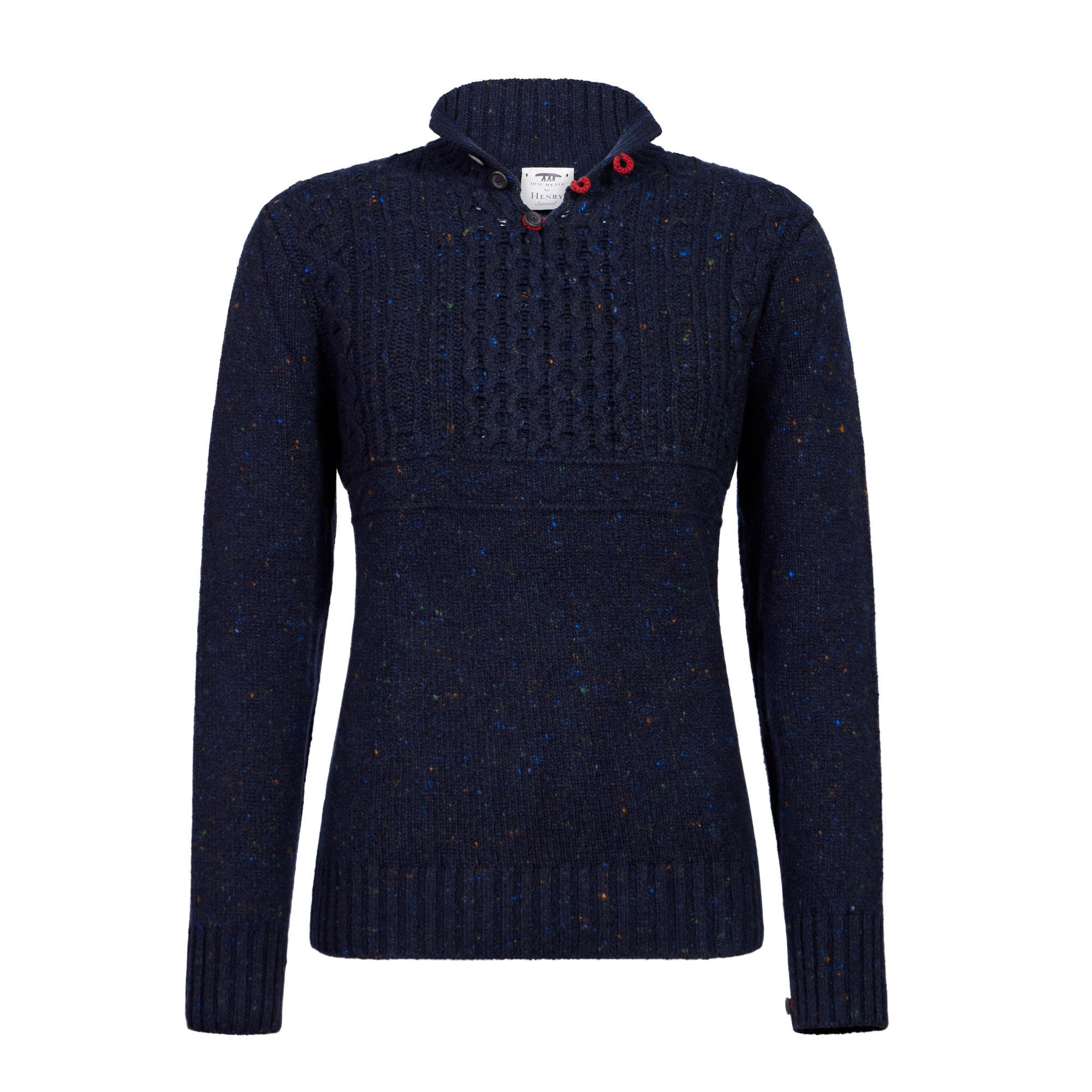 INIS MEAIN Mairtin Sweater PRUSSIAN BLUE - Henry BucksKnitwear46AW240002 - PRUSBLU - M