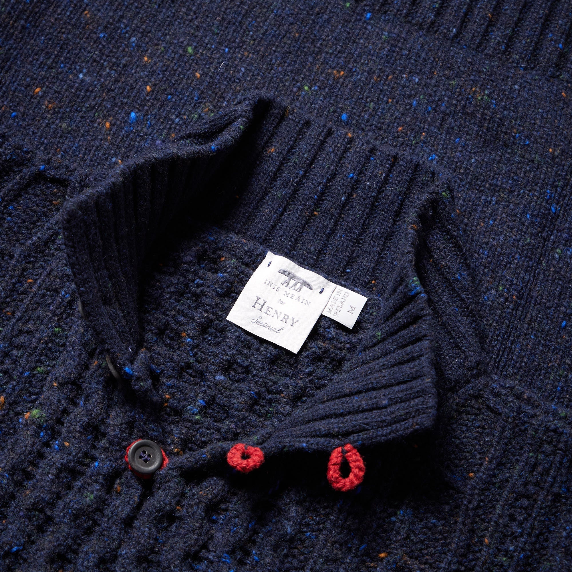 INIS MEAIN Mairtin Sweater PRUSSIAN BLUE - Henry BucksKnitwear46AW240002 - PRUSBLU - M