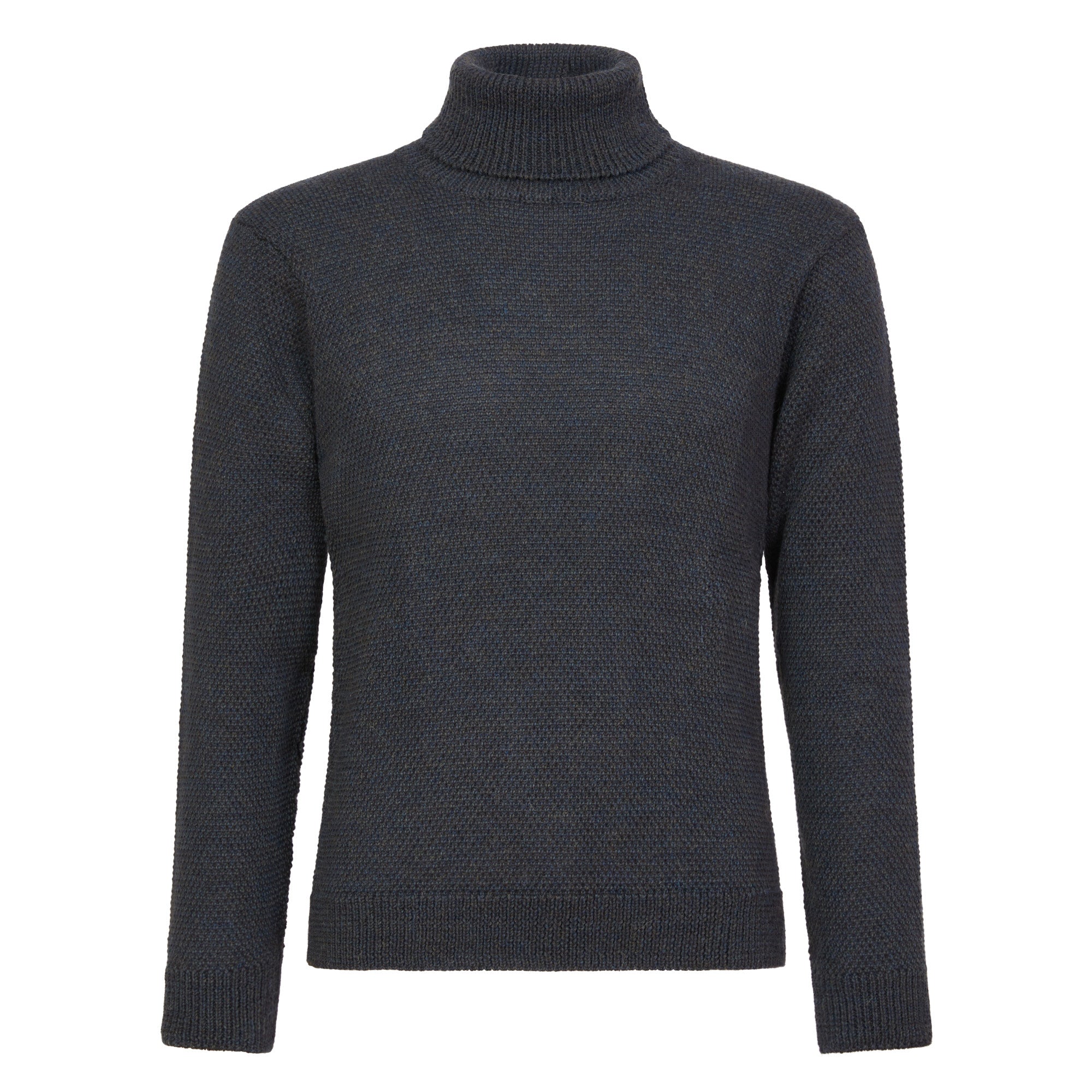 INIS MEAIN Seedstitch Turtle Neck Alpaca Knit SLATE - Henry BucksKnitwear46AW221922 - SLATE - M