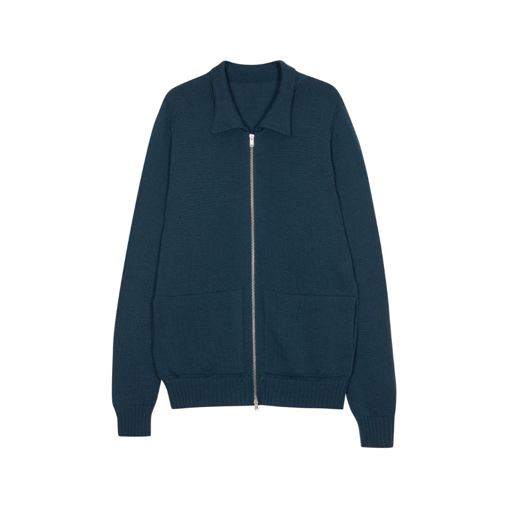 JOHN SMEDLEY 100% Merino Jacket SMOKE BLUE - Henry Bucks